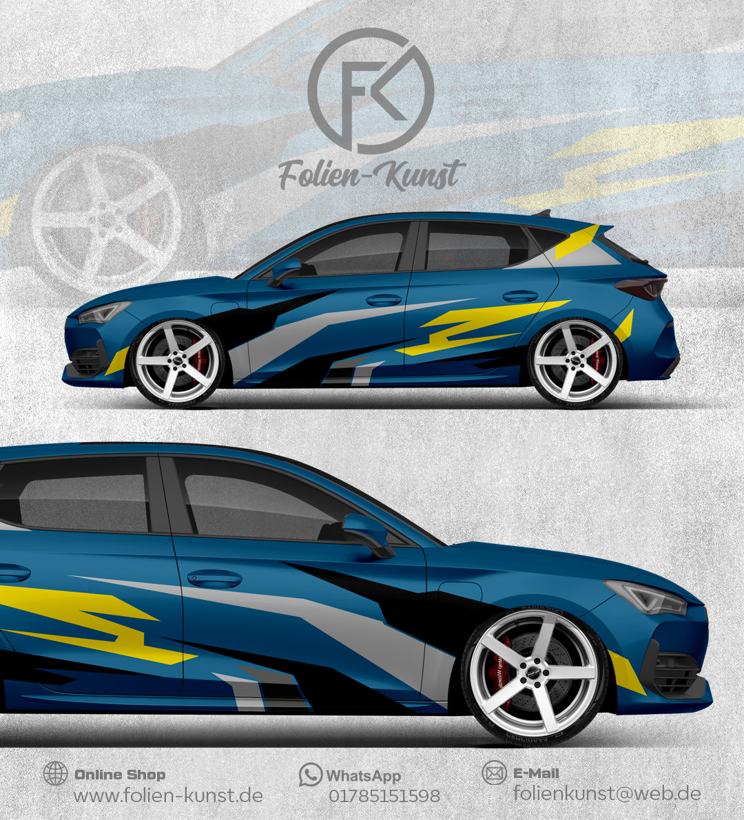 Motorsport Design Folien Aufkleber Dekor Fahrzeug tuning #246