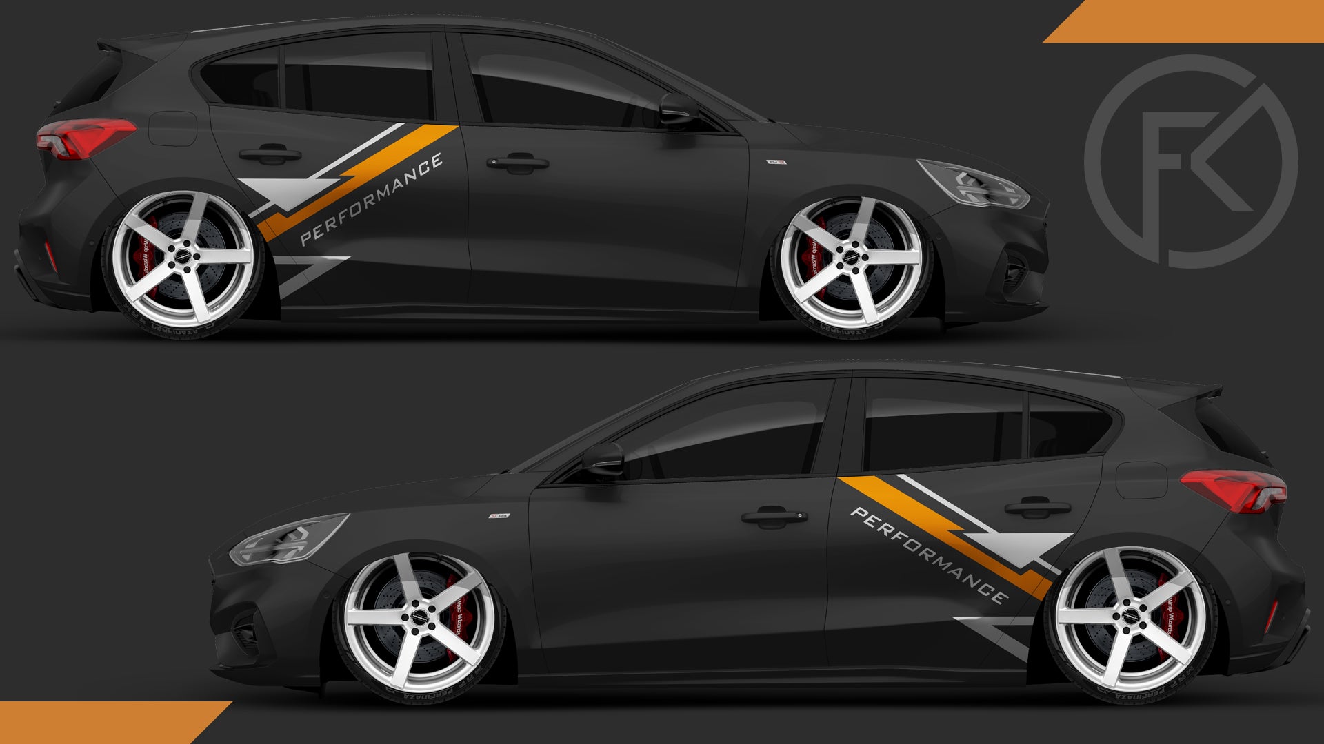 Streifen Dekor Performance Auto Folien Set Car Styling Wrapping