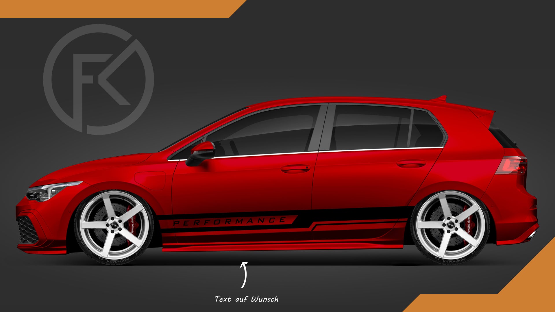 Performance Seitenstreifen Styling Folie Dekor Set CarWrapping