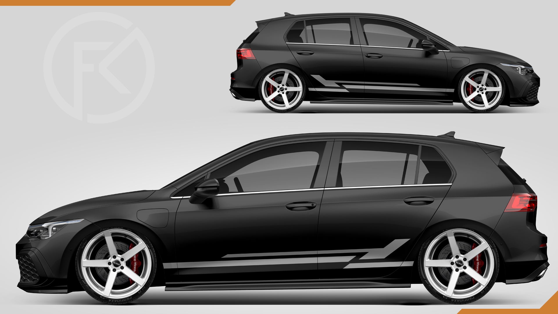 Fahrzeug Seitenstreifen folien Aufkleber Auto Tuning Styling folierung jdm #063