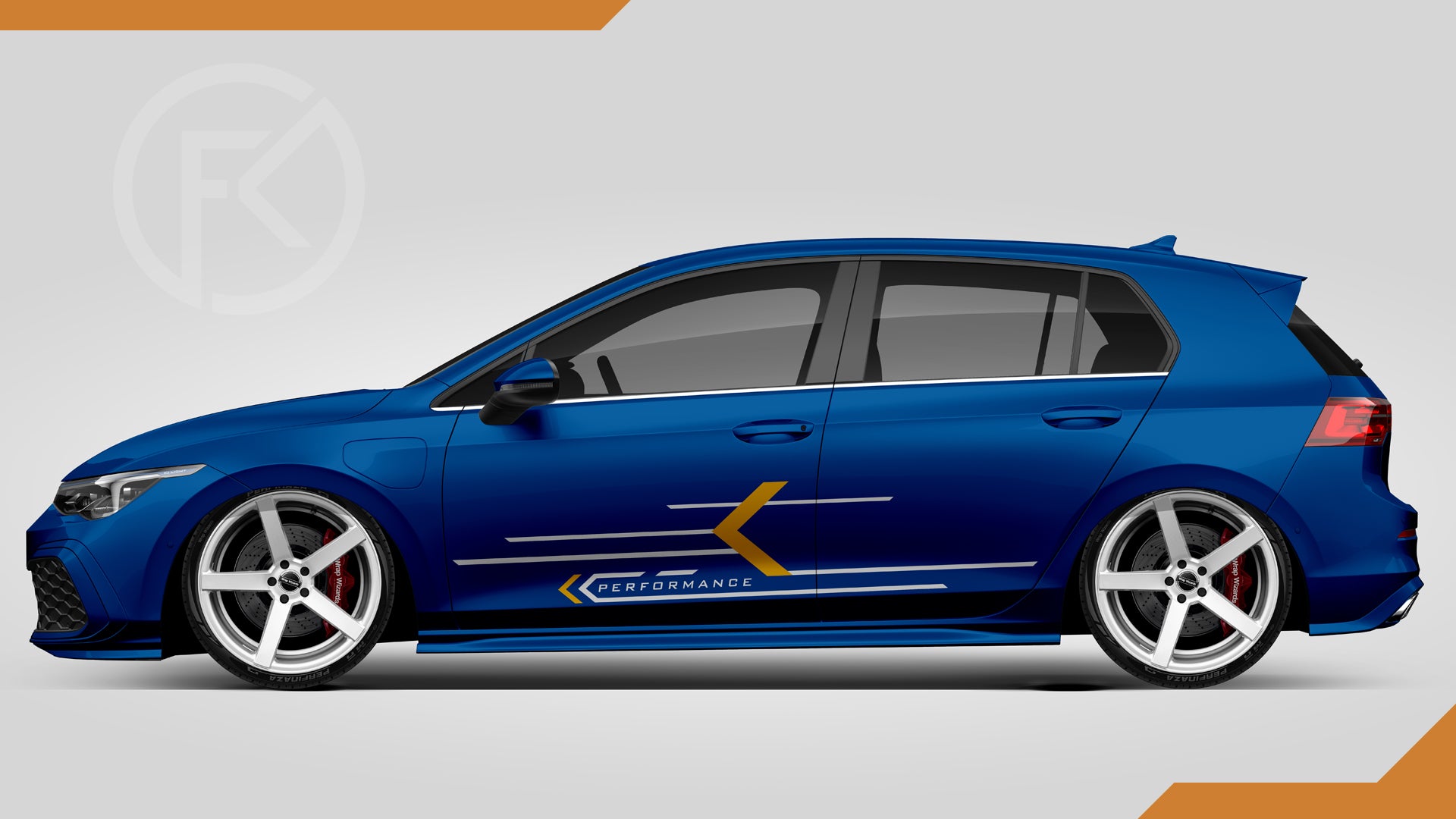 Performance Seitenstreifen Dekor Styling Aufkleber Side Stripe Set #025