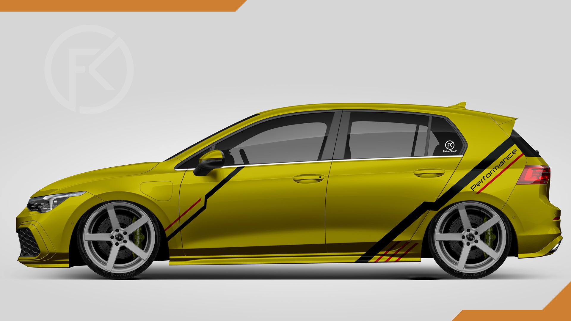 Performance Seiten Folien Dekor Streifen Aufkleber Set Car Wraping #030