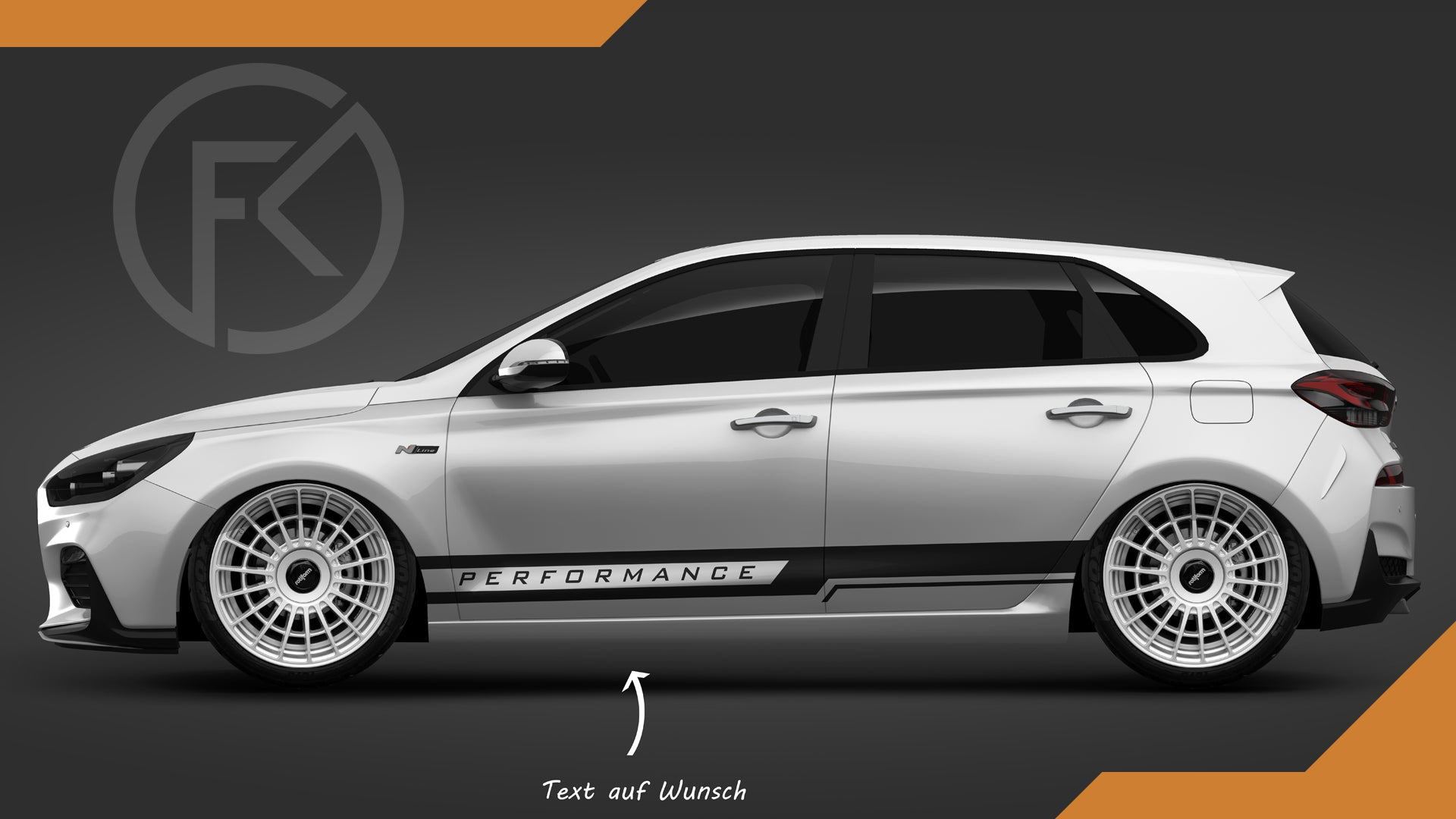 Performance Seitenstreifen Styling Folie Dekor Set CarWrapping