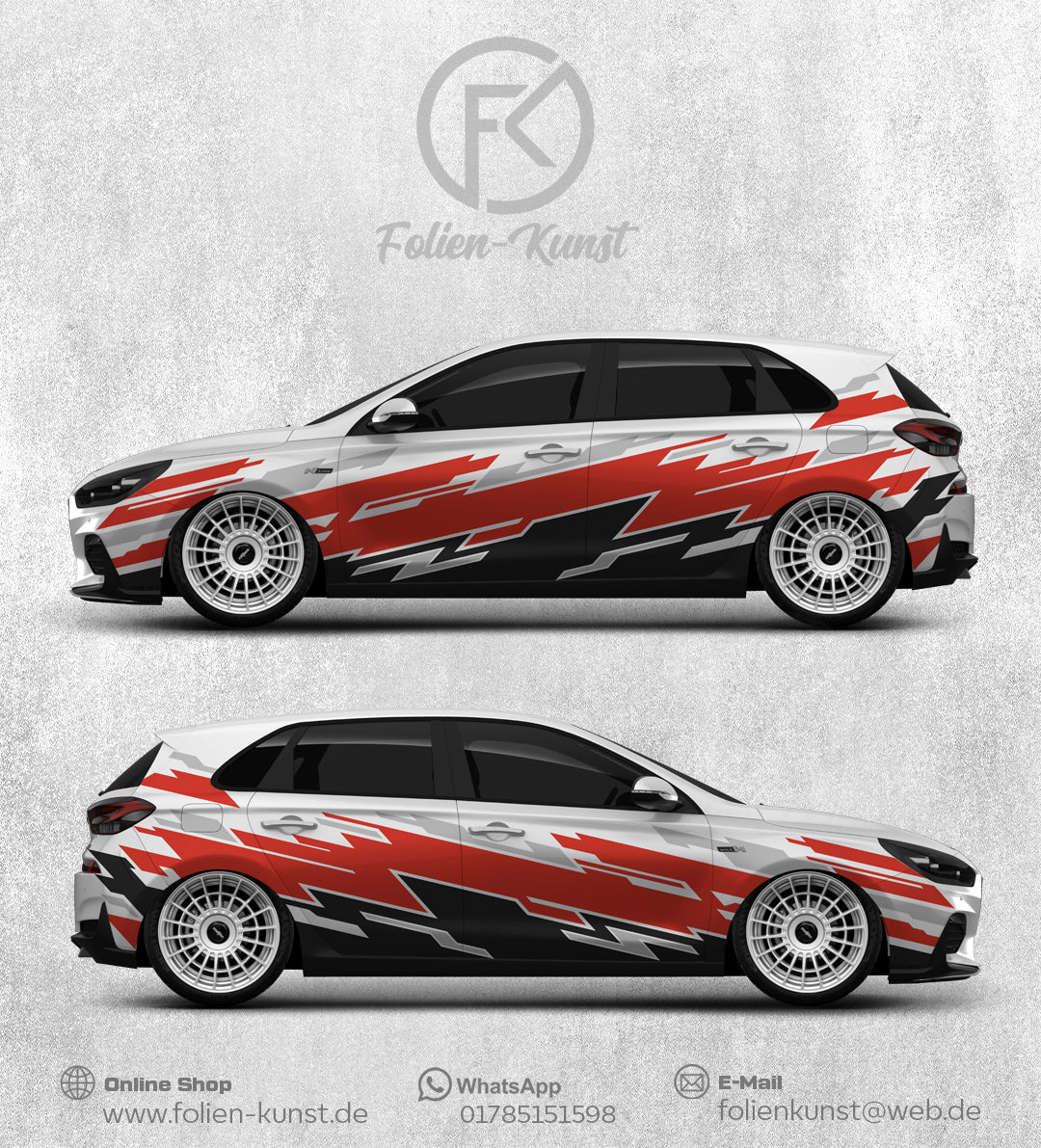 Motorsport WrapDekor Fahrzeugstyling Foliensatz Wrapstyle #040