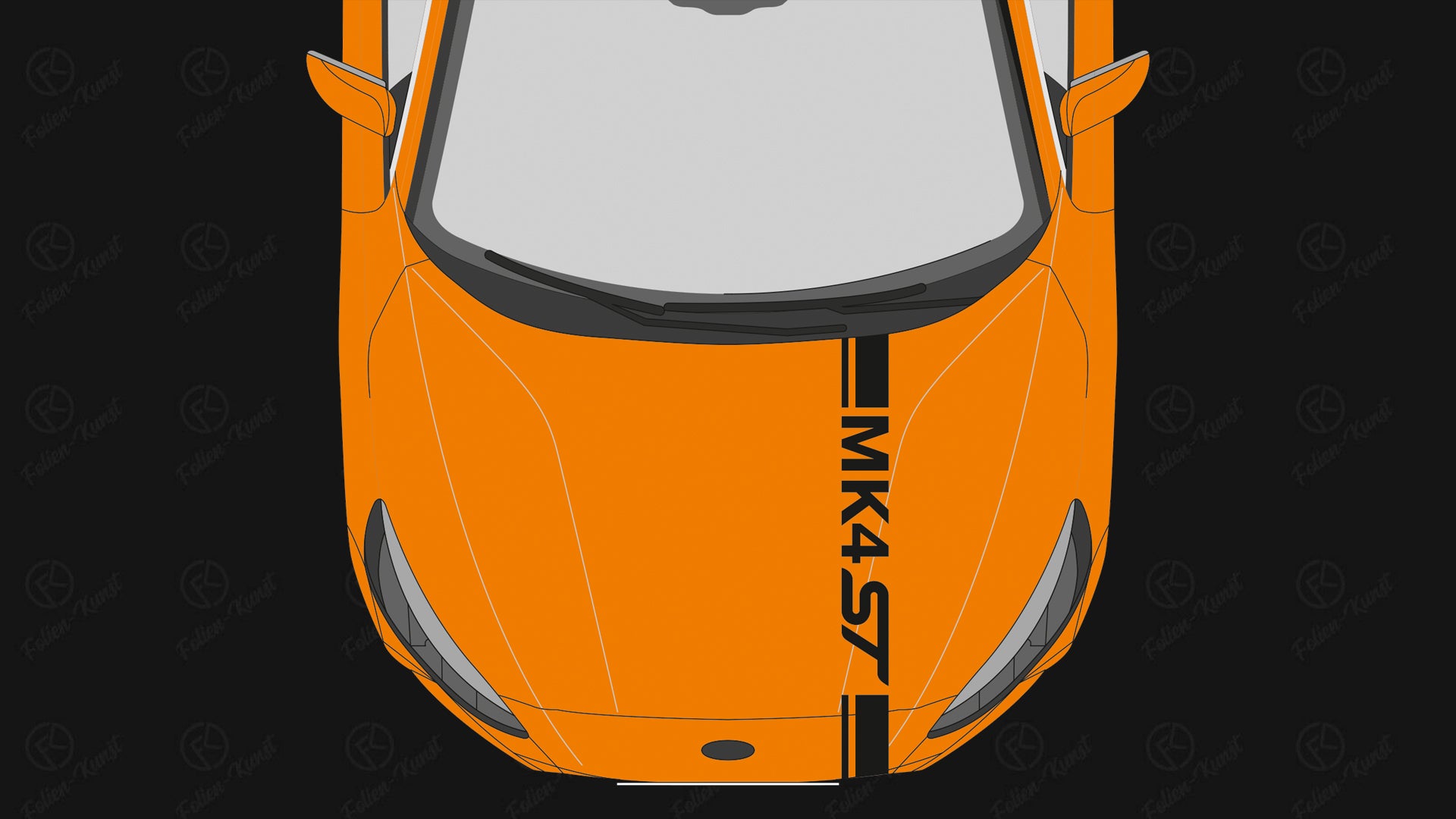 Motorhaube Rennstreifen MK4ST JDM passend für Focus MK4 ST Styling Tuning Sticker