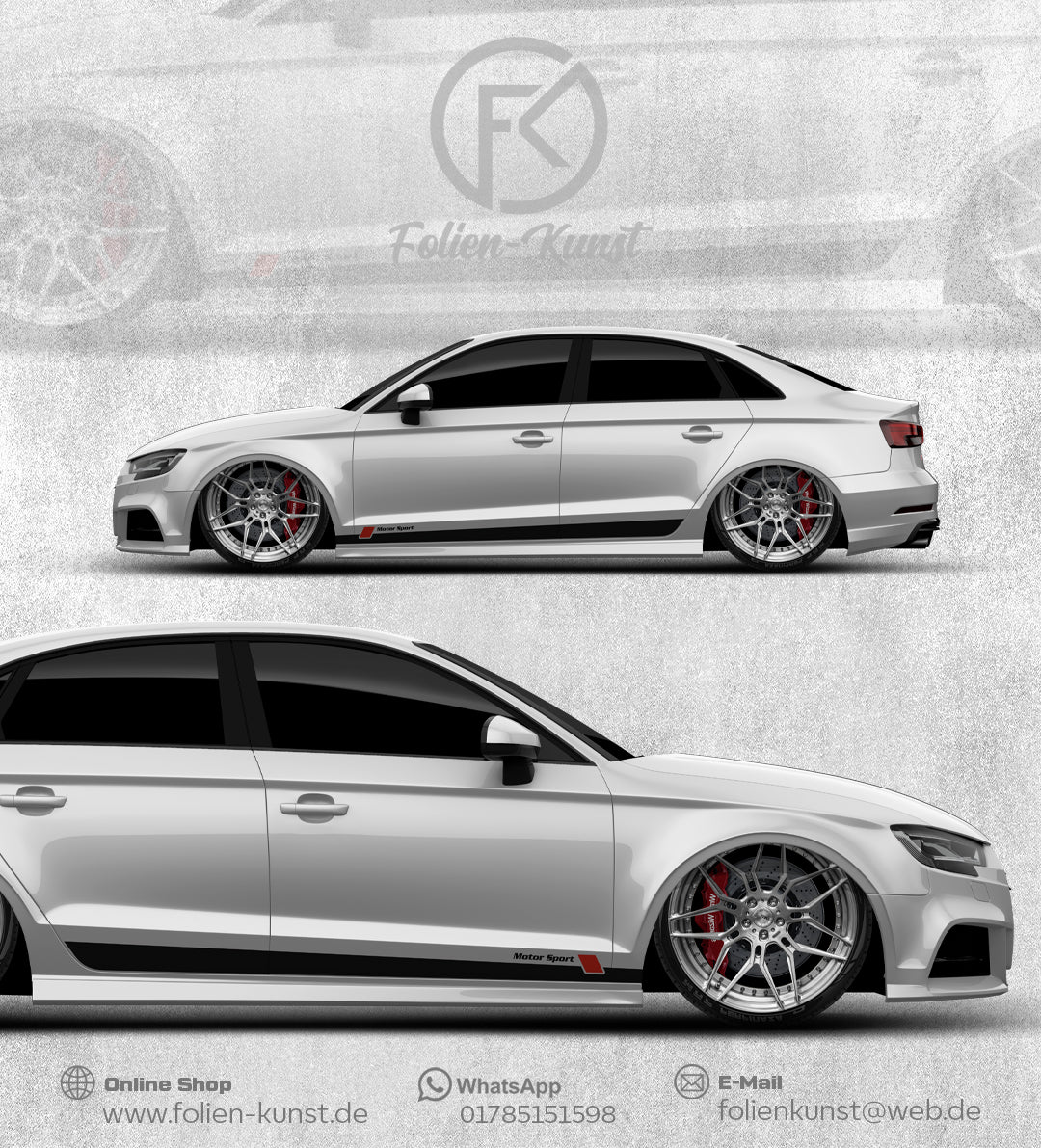 Motor Sport Seitenstreifen Aufkleber Fahrzeug Styling #277