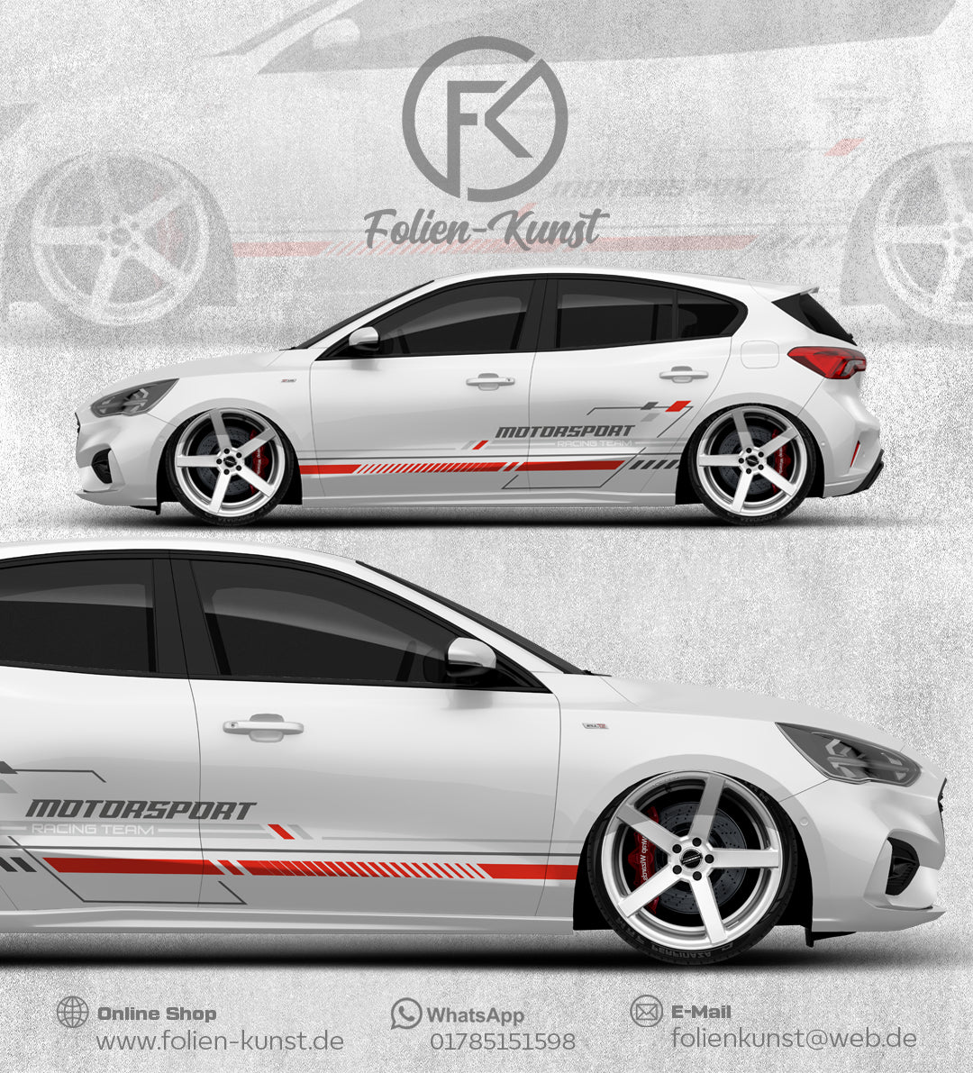 Motorsport Folien Light Dekor Racing Design Aufkleber #252