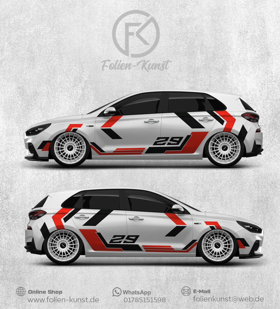 Sport Folien Dekor Set Fahrzeug Folierung Auto Styling #181