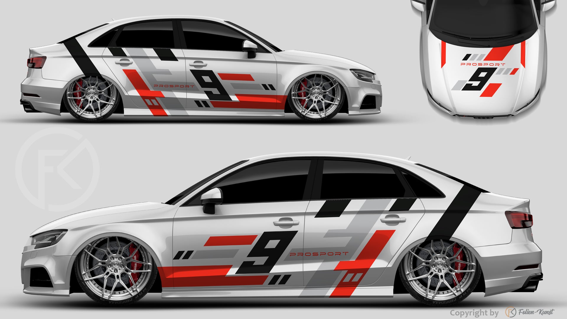 Motorsport Foliendekor Auto Aufkleber WrapKit Tuning Styling Racing #110