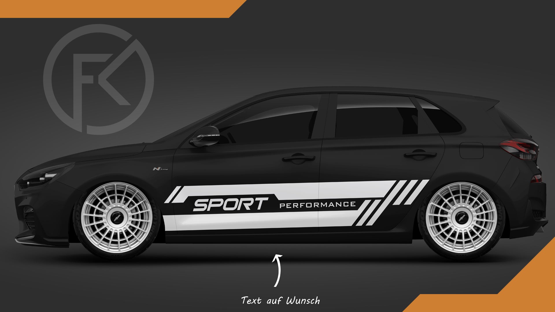 Sport Performace Seitenstreifen Auto Wrapping Dekor Styling