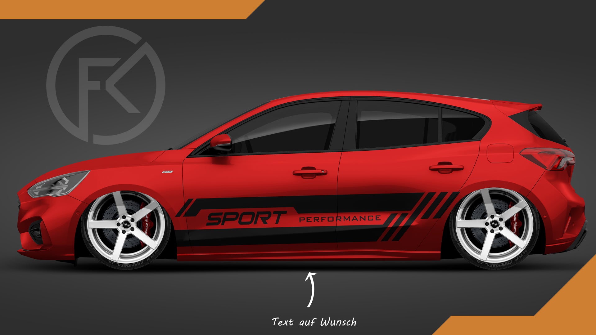 Sport Performace Seitenstreifen Auto Wrapping Dekor Styling