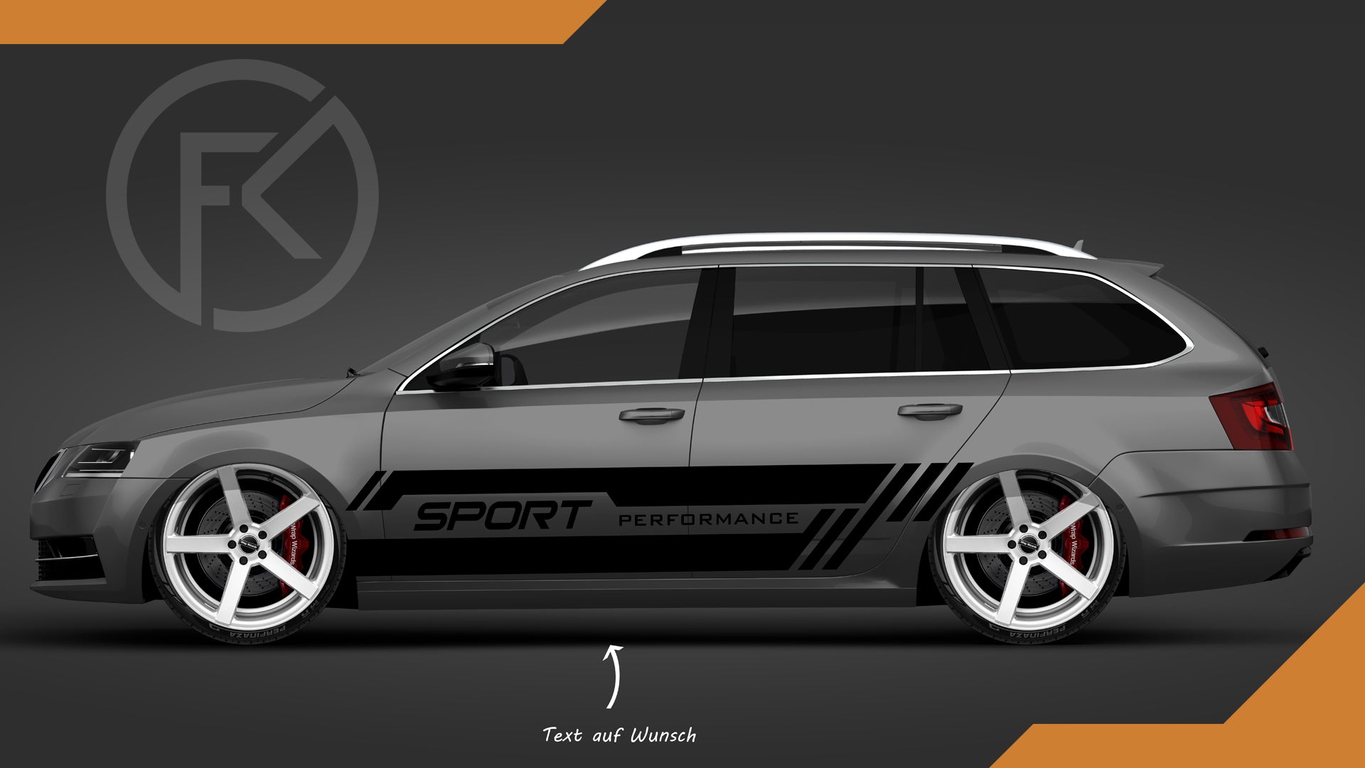 Sport Performace Seitenstreifen Auto Wrapping Dekor Styling