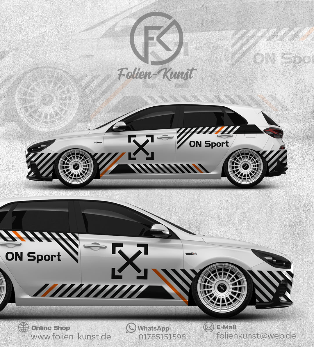 ON Sport Folien Dekor CarStyle Design Aufkleber Set #260
