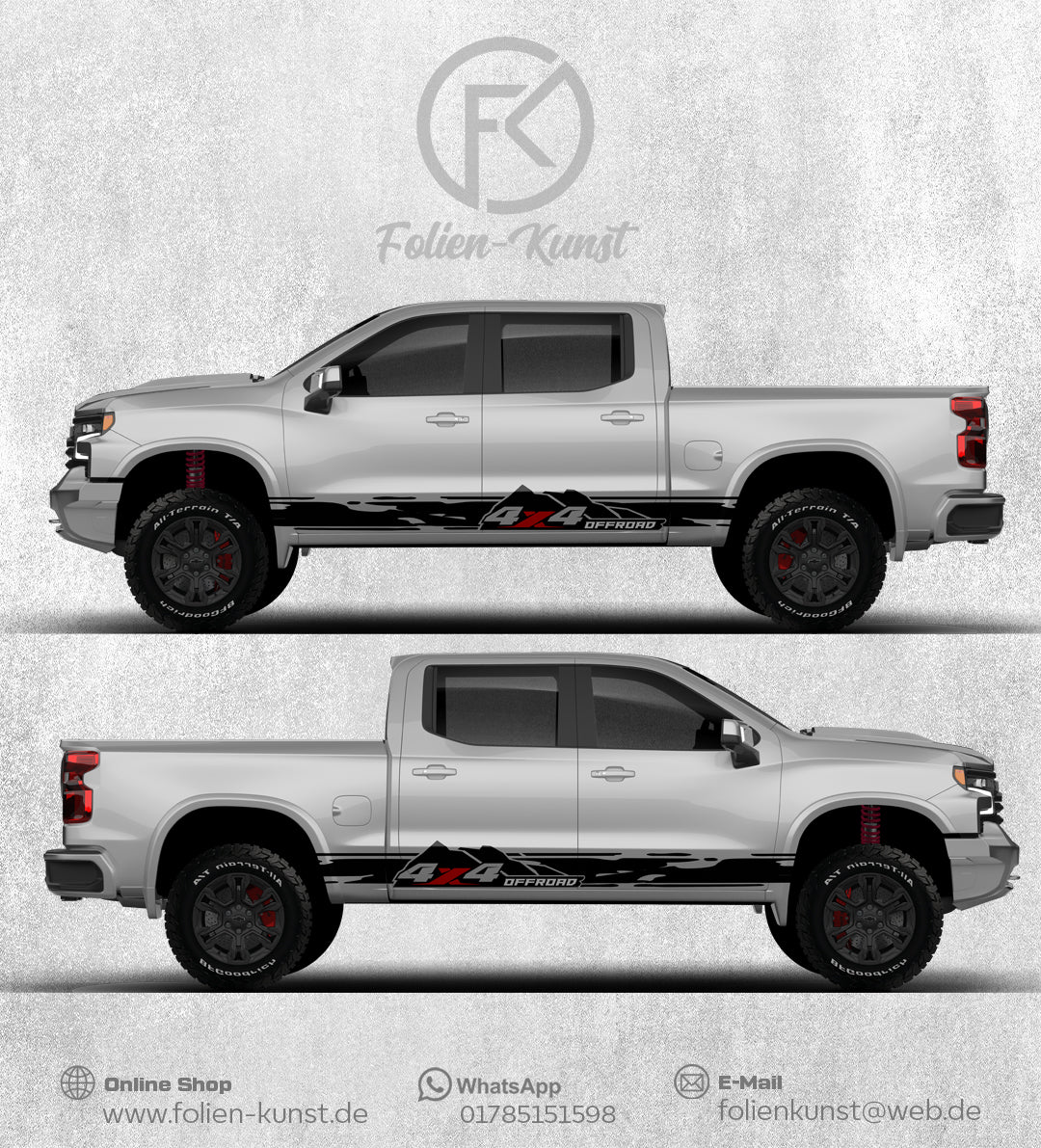 Offroad 4x4 Seitenstreifen Universal Folien Dekor Aufkleber #217