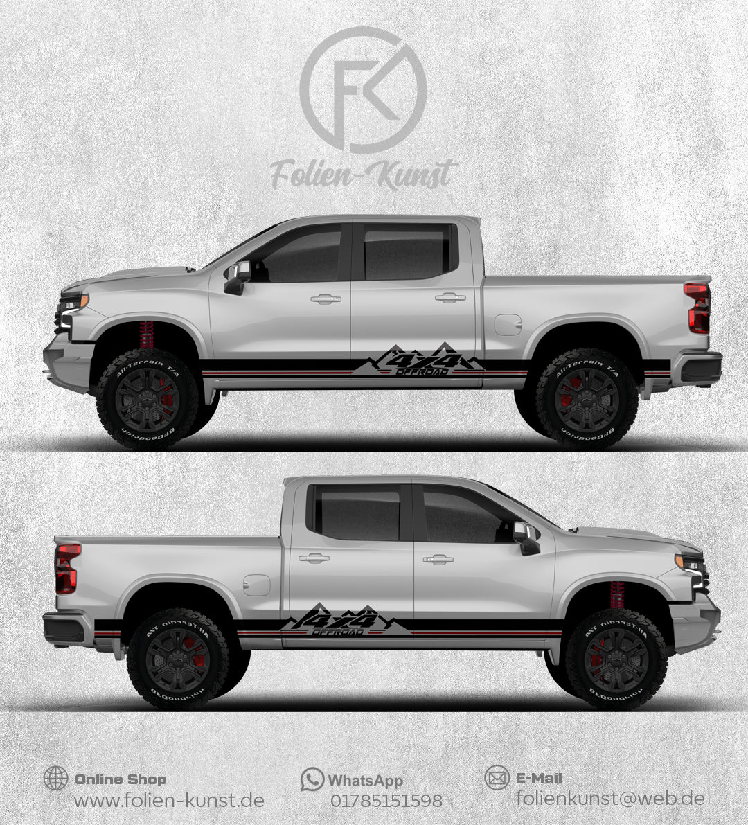 Offroad Seitenstreifen 4x4 Dekor Universal Folien Aufkleber #218