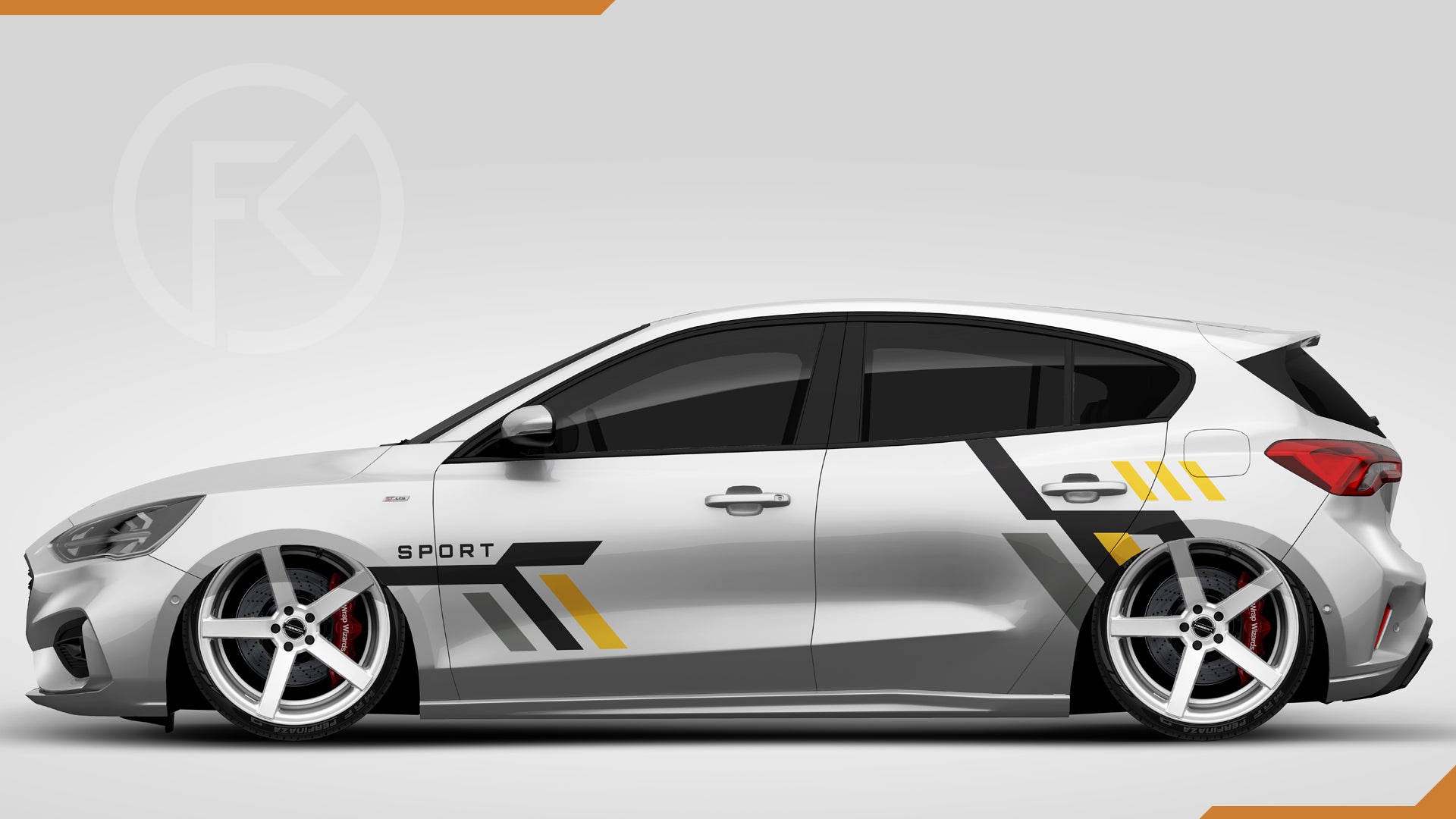 Sport Dekor Seiten Aufkleber CarWrapping Set Folienstreifen Auto tuning #045