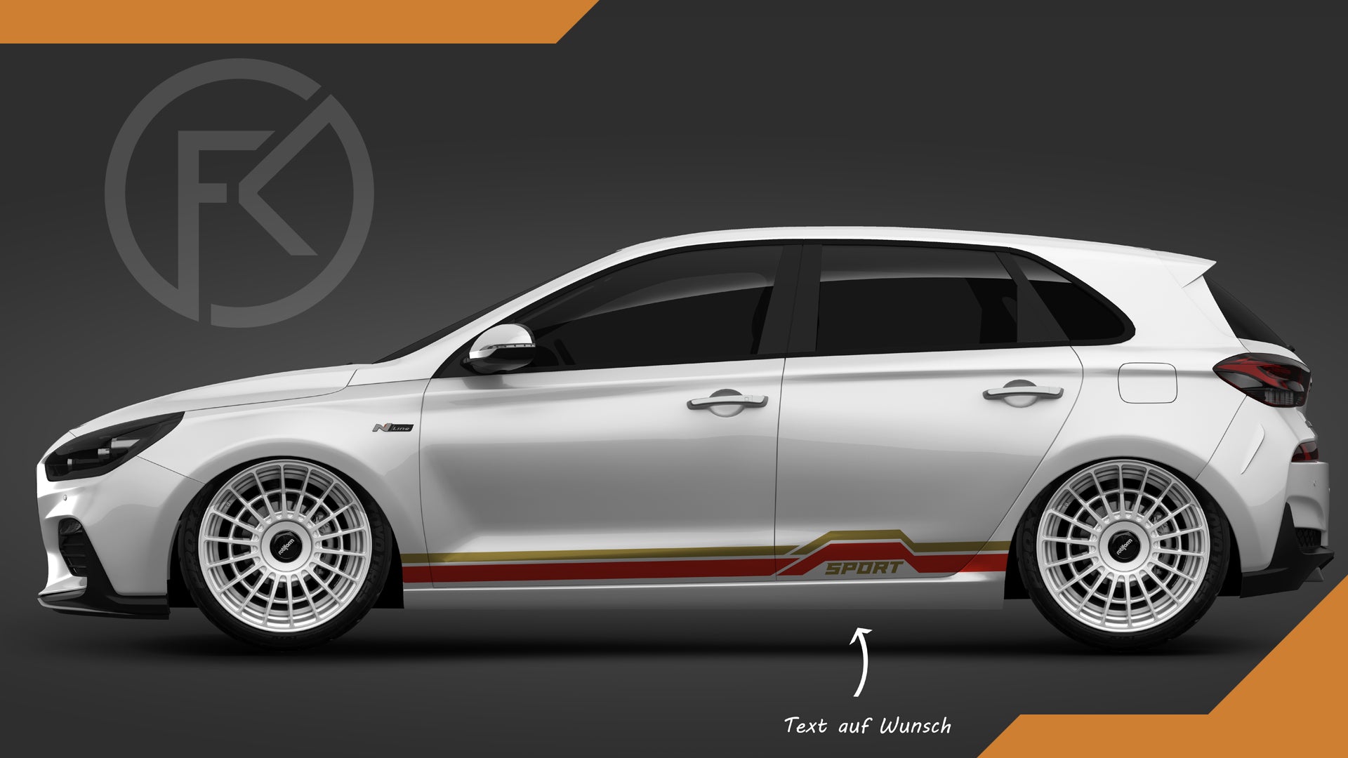Seitenstreifen Sport Auto Styling Folie Dekor Set CarWrapping