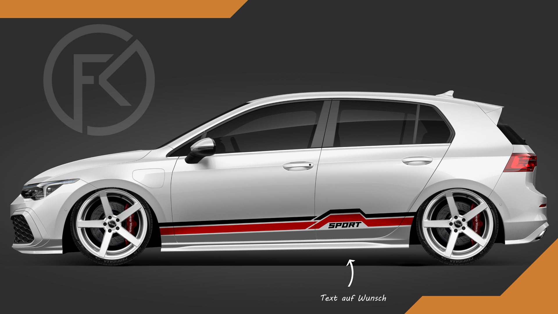 Seitenstreifen Sport Auto Styling Folie Dekor Set CarWrapping