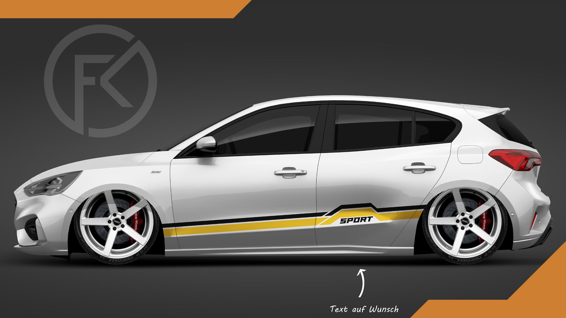 Seitenstreifen Sport Auto Styling Folie Dekor Set CarWrapping