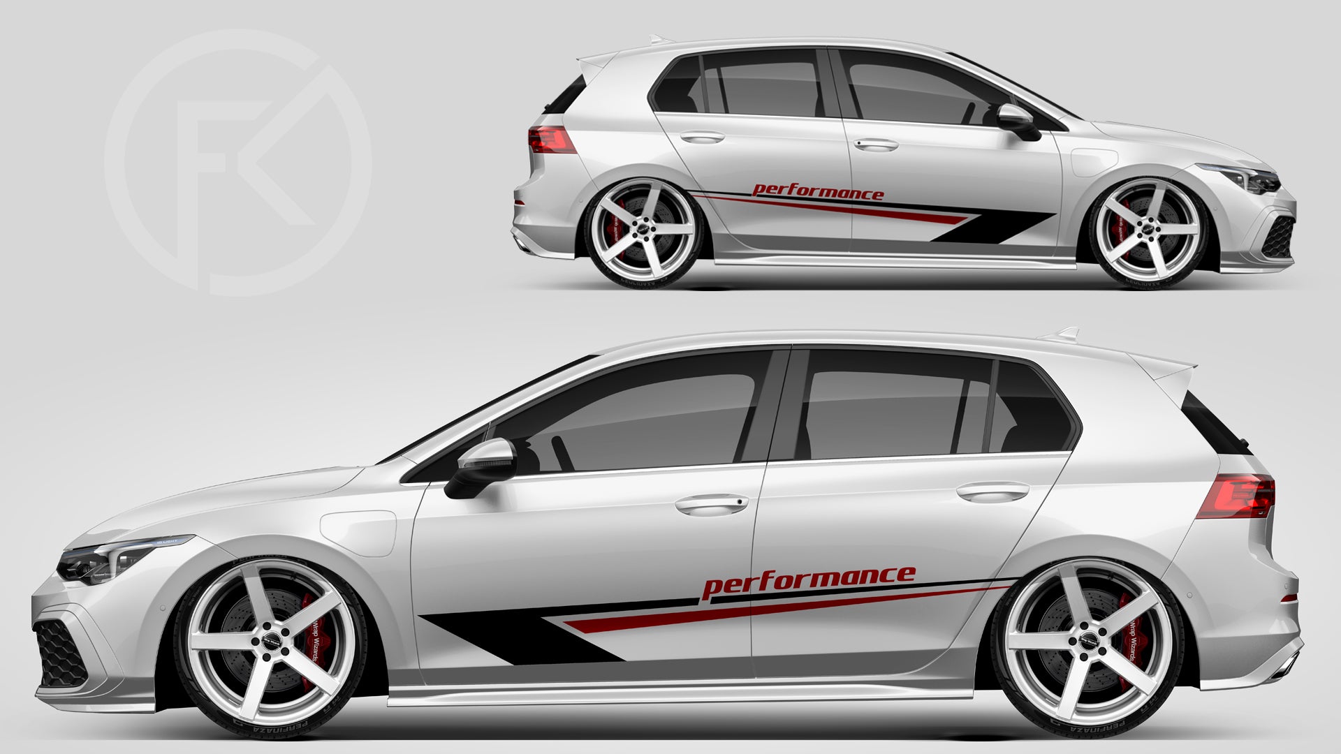 Performance Seitenstreifen Styling Folien Aufkleber Tuning Fahrzeug Dekor #130