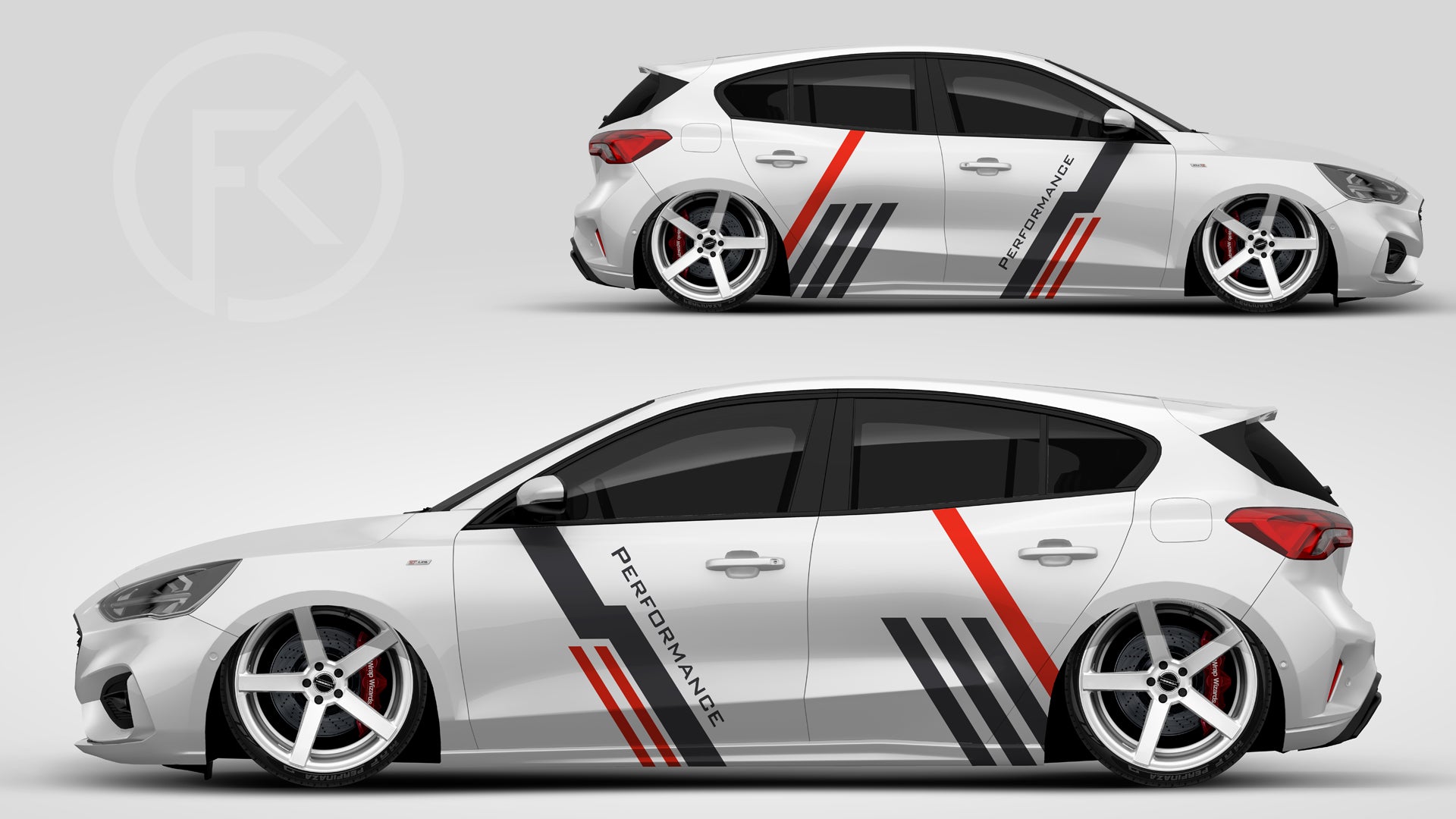 Performance Folien Dekor Universal Kit Fahrzeug Aufkleber Style Wrapping Set #092