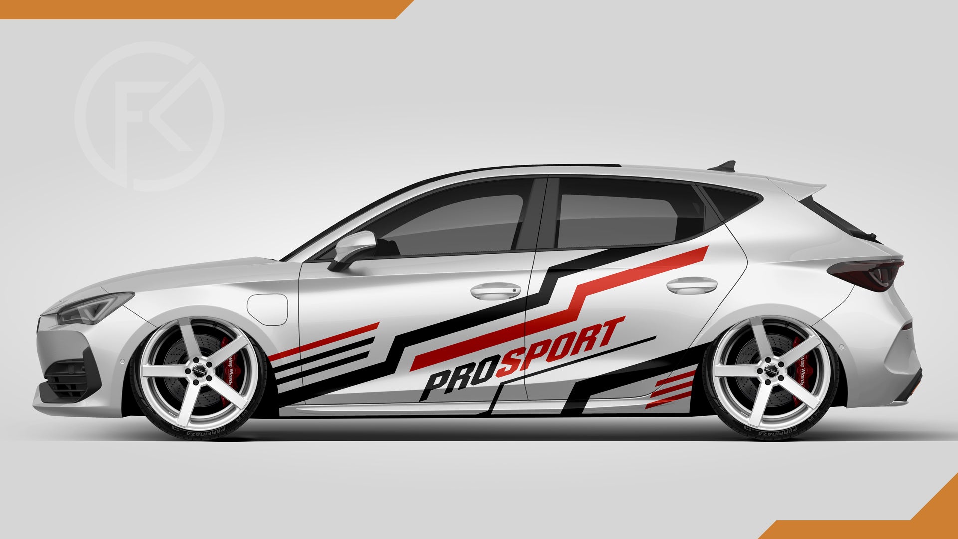 Sport V2 Seiten Streifen Auto Folien Dekor Aufkleber Set Car Wraping #029