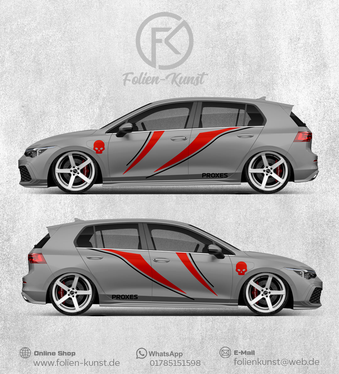 Folien Fahrzeug Styling Aufkleber Set Auto Seitendekor #187