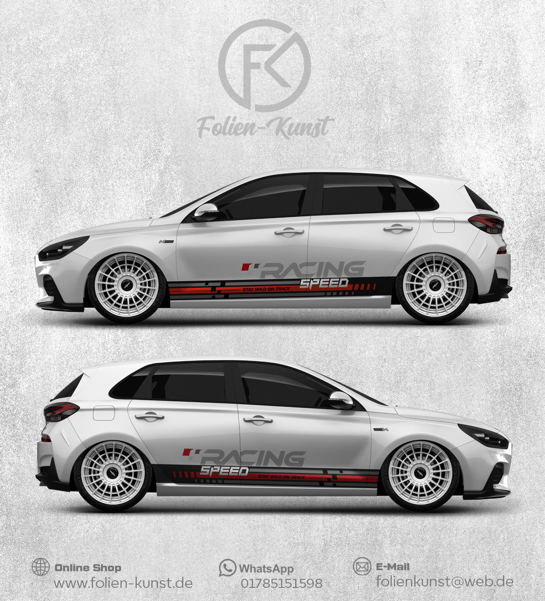 Racing Speed Seitenstreifen Digitaldruck WrapDesign Folien CarStyling #203