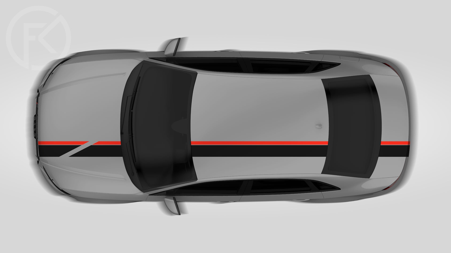 Rennstreifen Set für Motorhaube Dach Heck Universal Styling Streifen #144