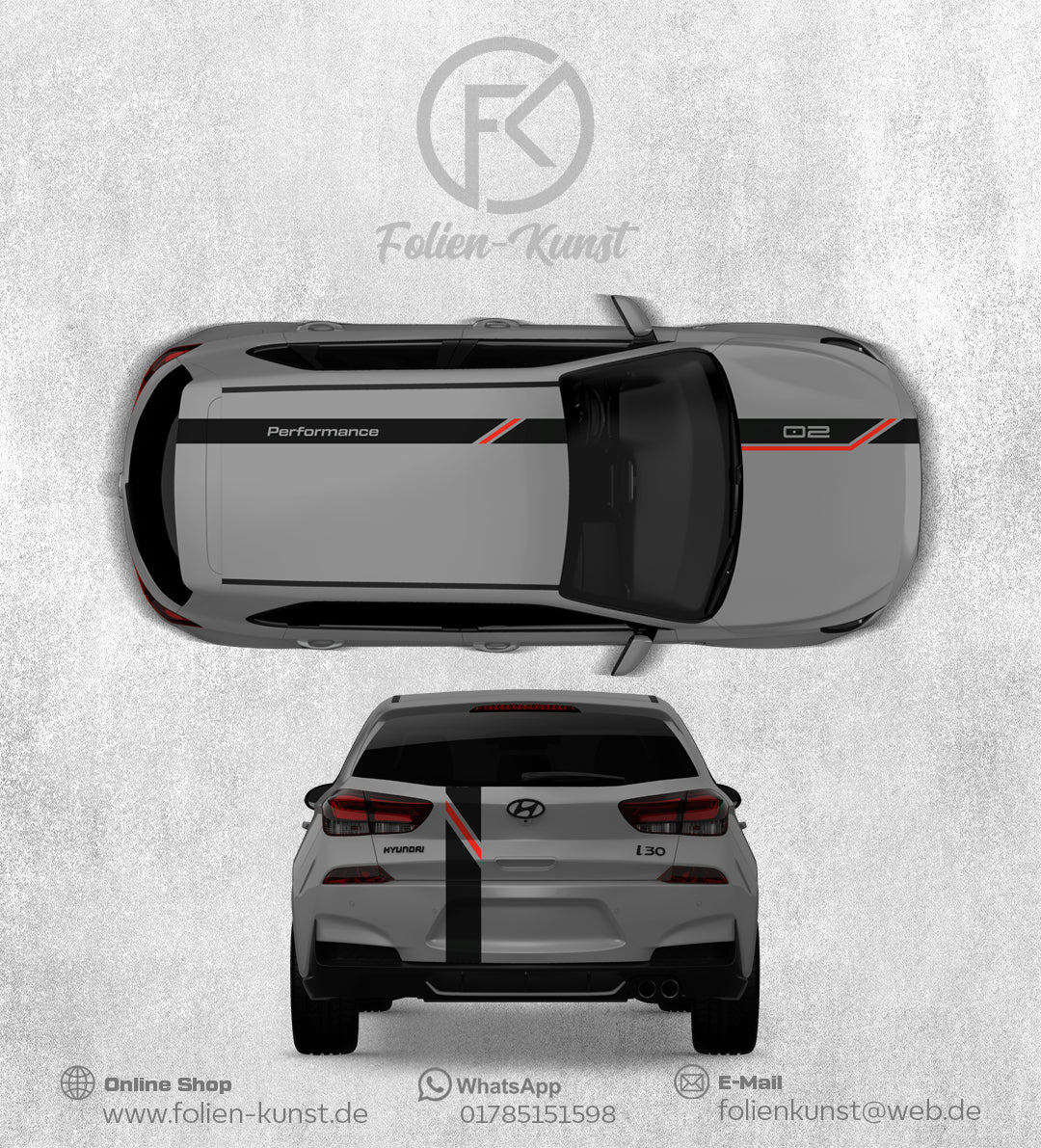 Rennstreifen Aufkleber Set Rallystreifen Fahrzeug Styling #173