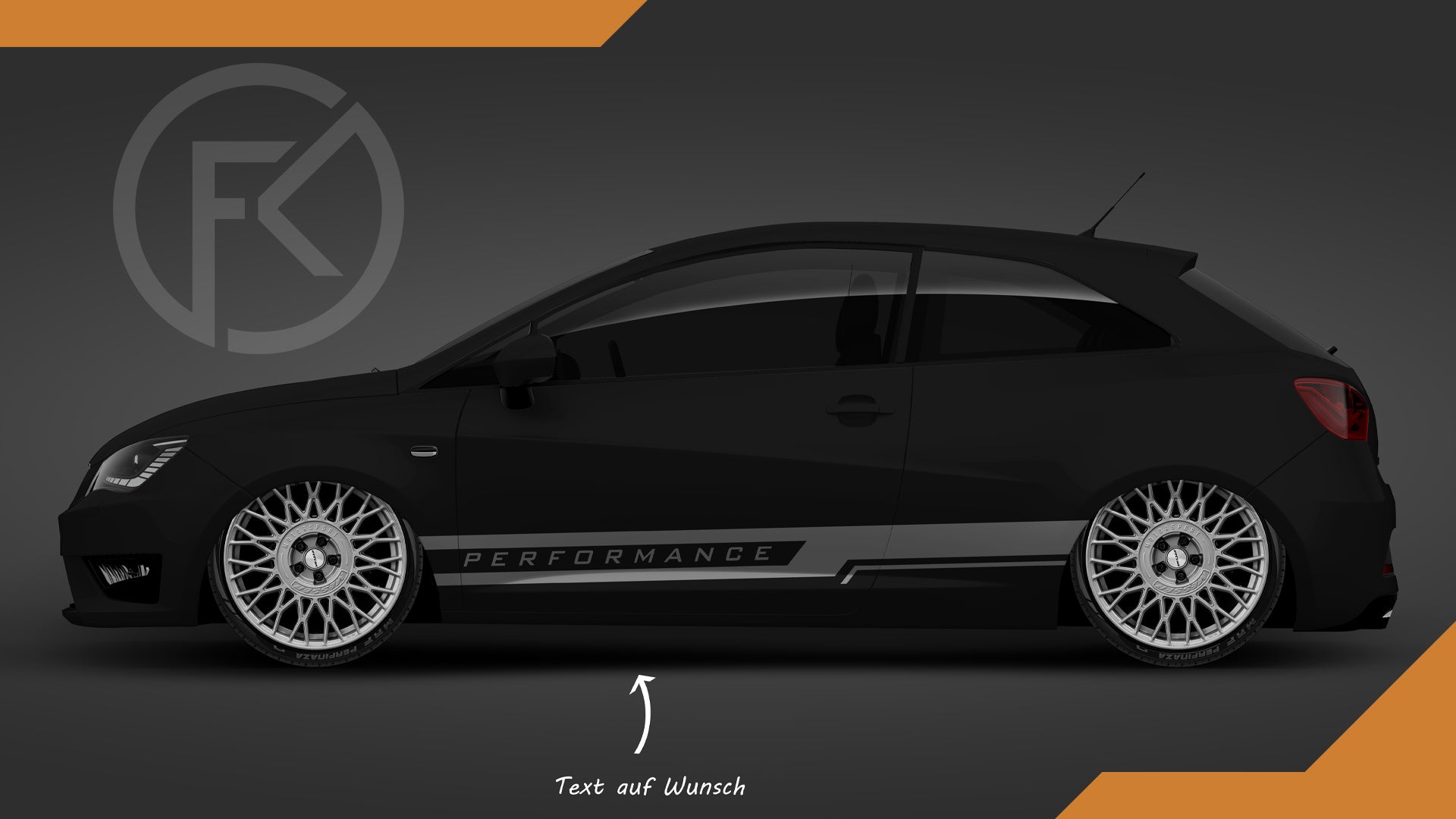 Performance Seitenstreifen Styling Folie Dekor Set CarWrapping