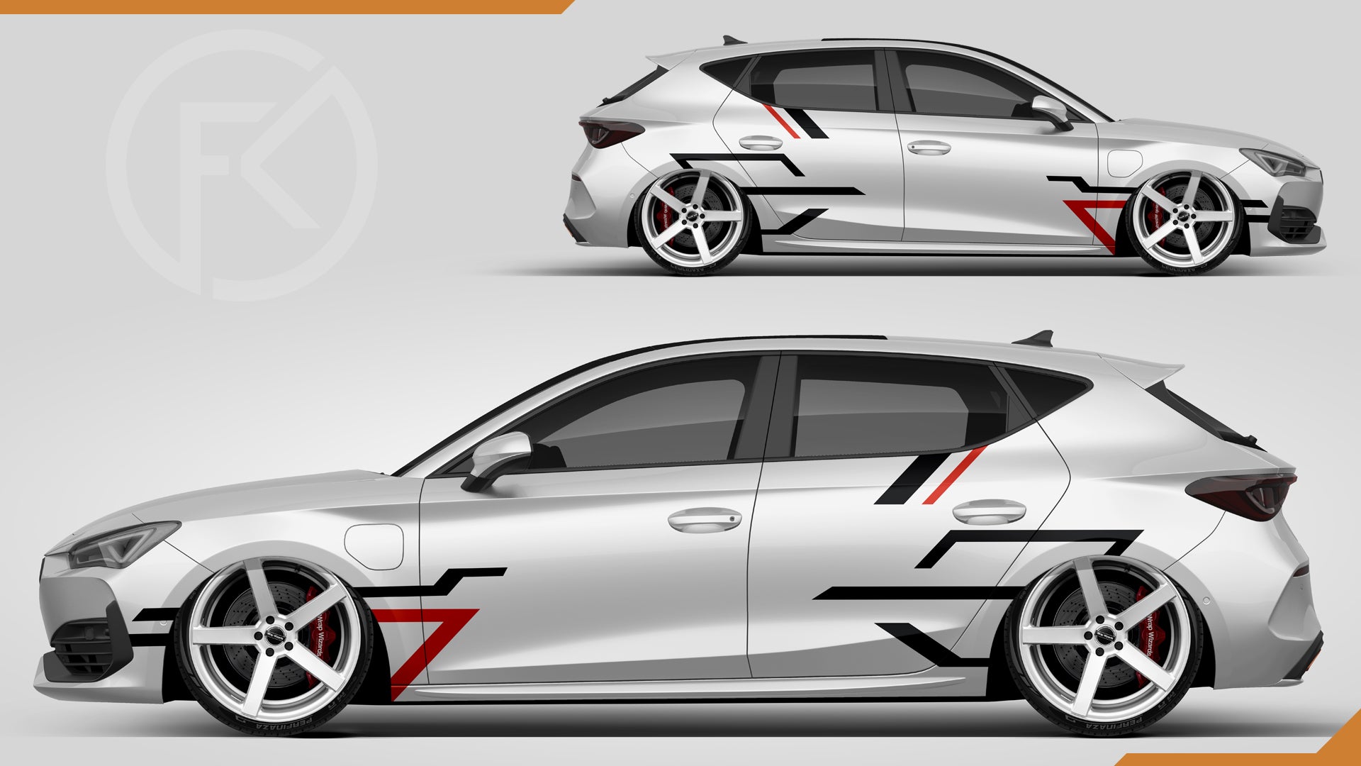 Fahrzeug Folien Auto Dekor Universal Car Wrapping Seiten Aufkleber Tuning #067