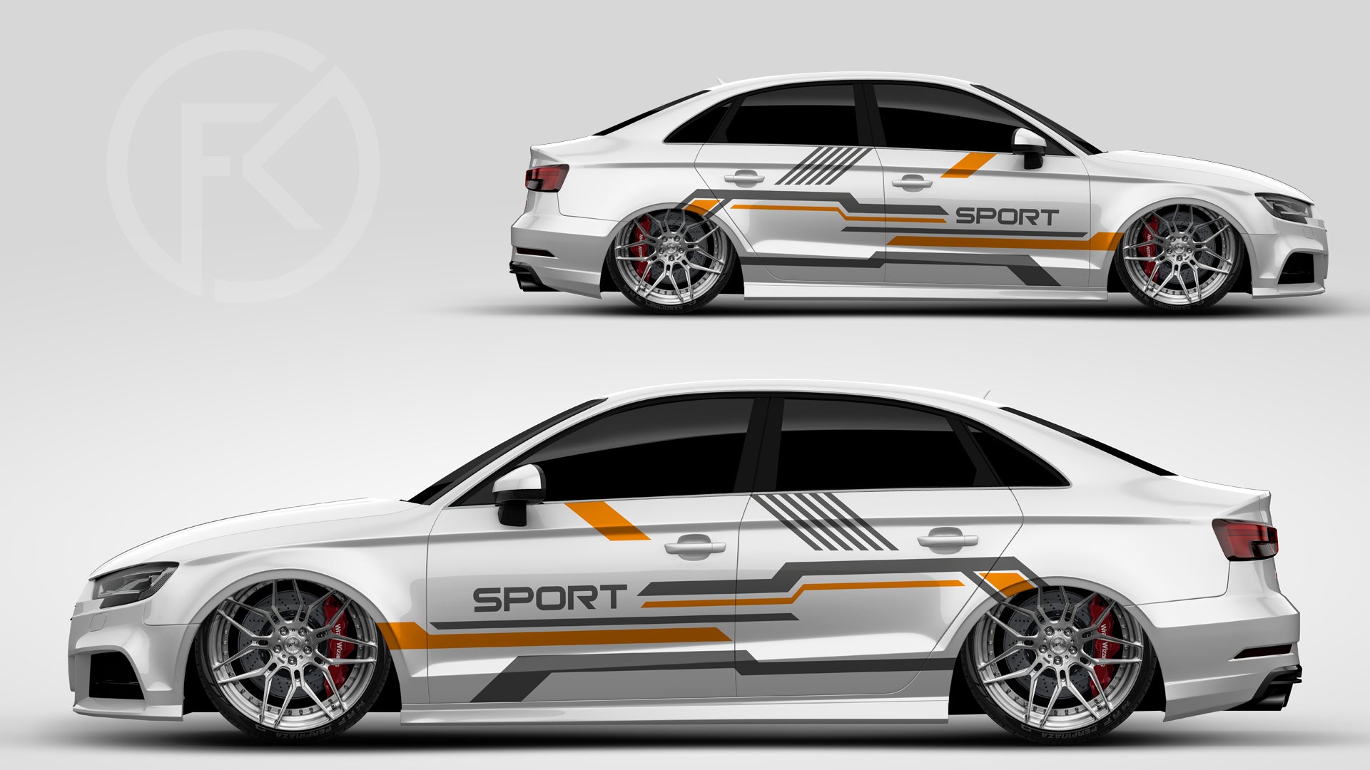 Sport Universal Dekor Folien Kit Fahrzeug Aufkleber Style Wrapping Set #093