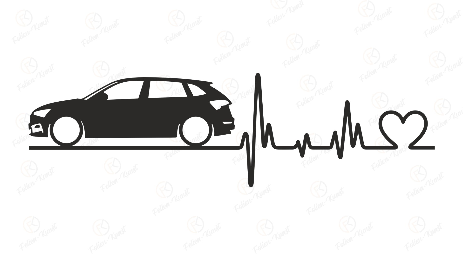 Autoaufkleber Scala Love Impuls Silhouette Herzschlag Sticker Styling