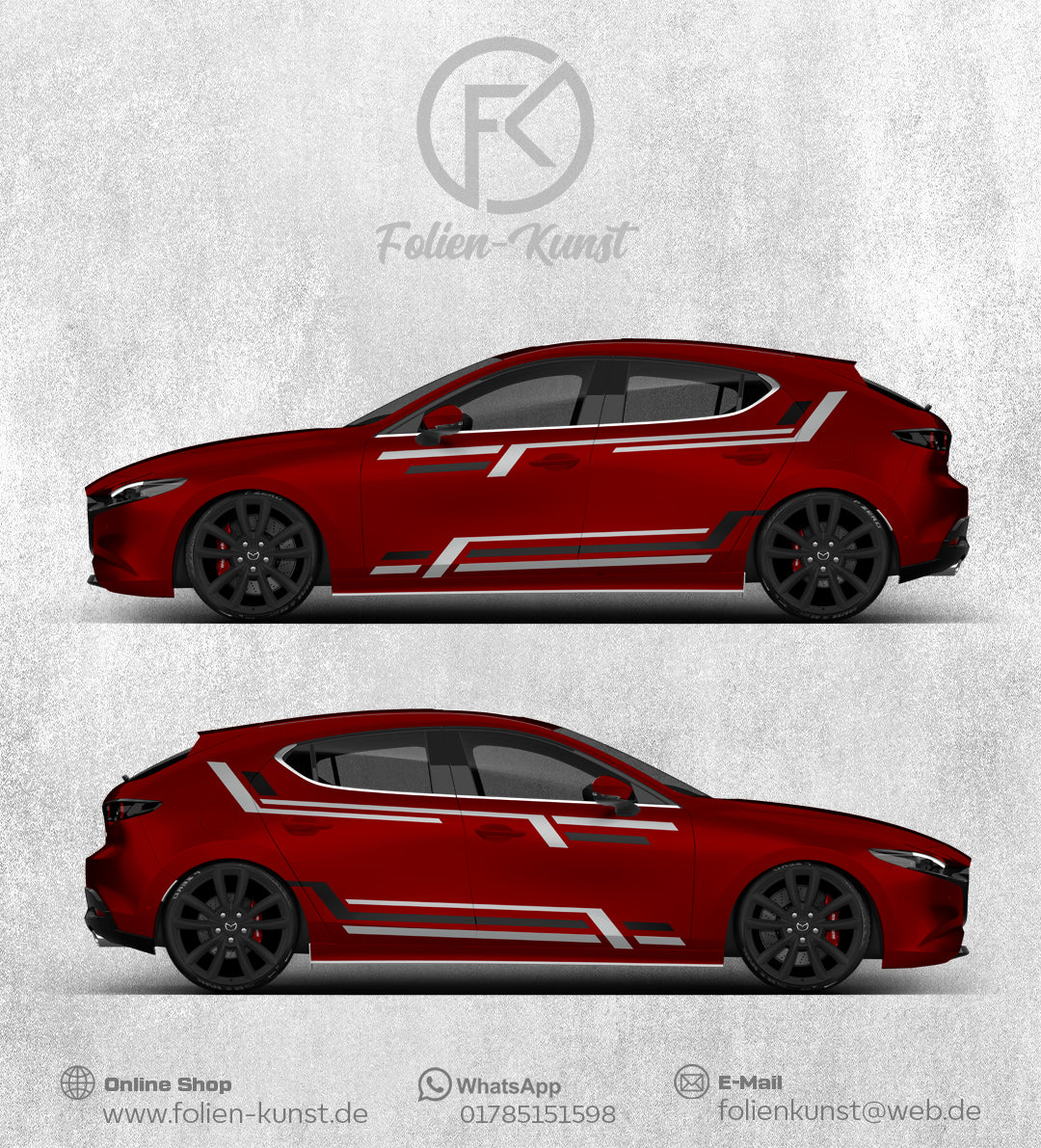 Seitenstreifen Design Folien Dekor Fahrzeug Styling #178