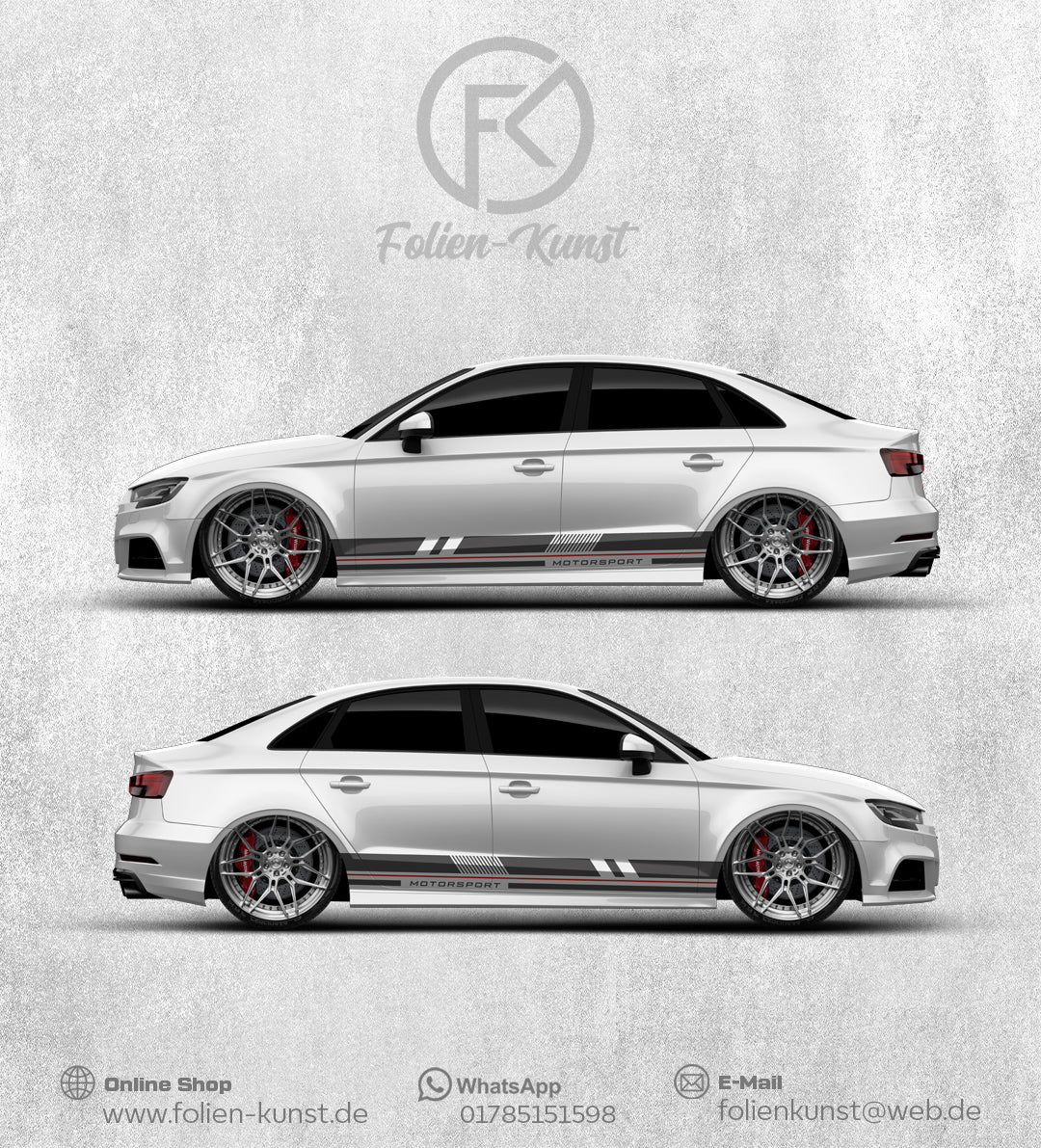 Motorsport Seitenstreifen Folien Aufkleber Autotuning #207