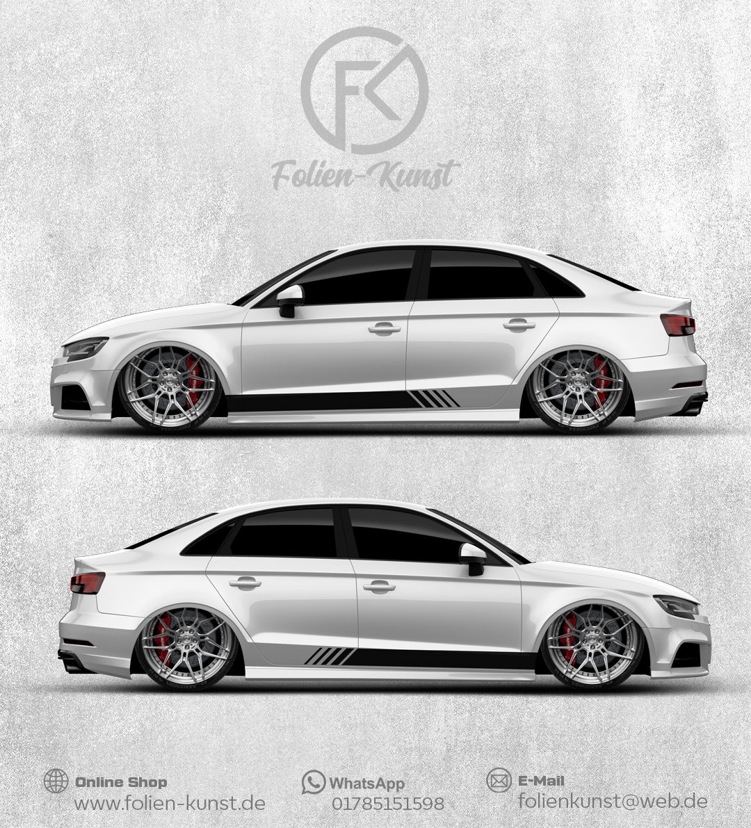 Seitenstreifen Fahrzeug Styling Folien Aufkleber Sidestripe #174