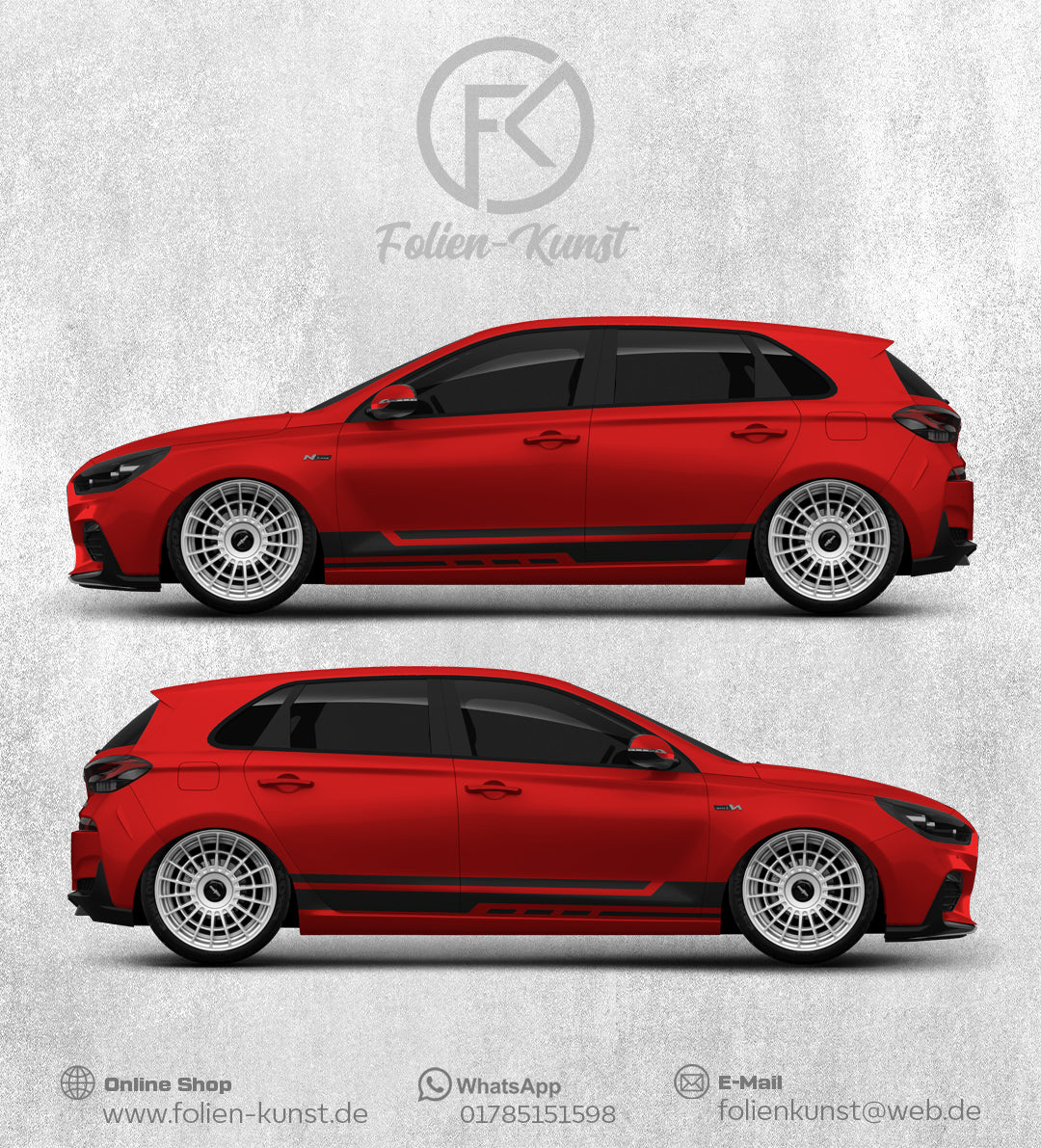 Universal Seitenstreifen Aufkleber Set Fahrzeugstyling #191