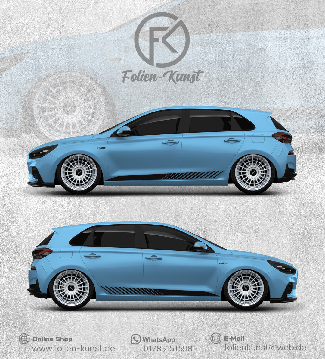 Auto Seitenstreifen Dekor Sidestripe Aufkleber Tuning #243