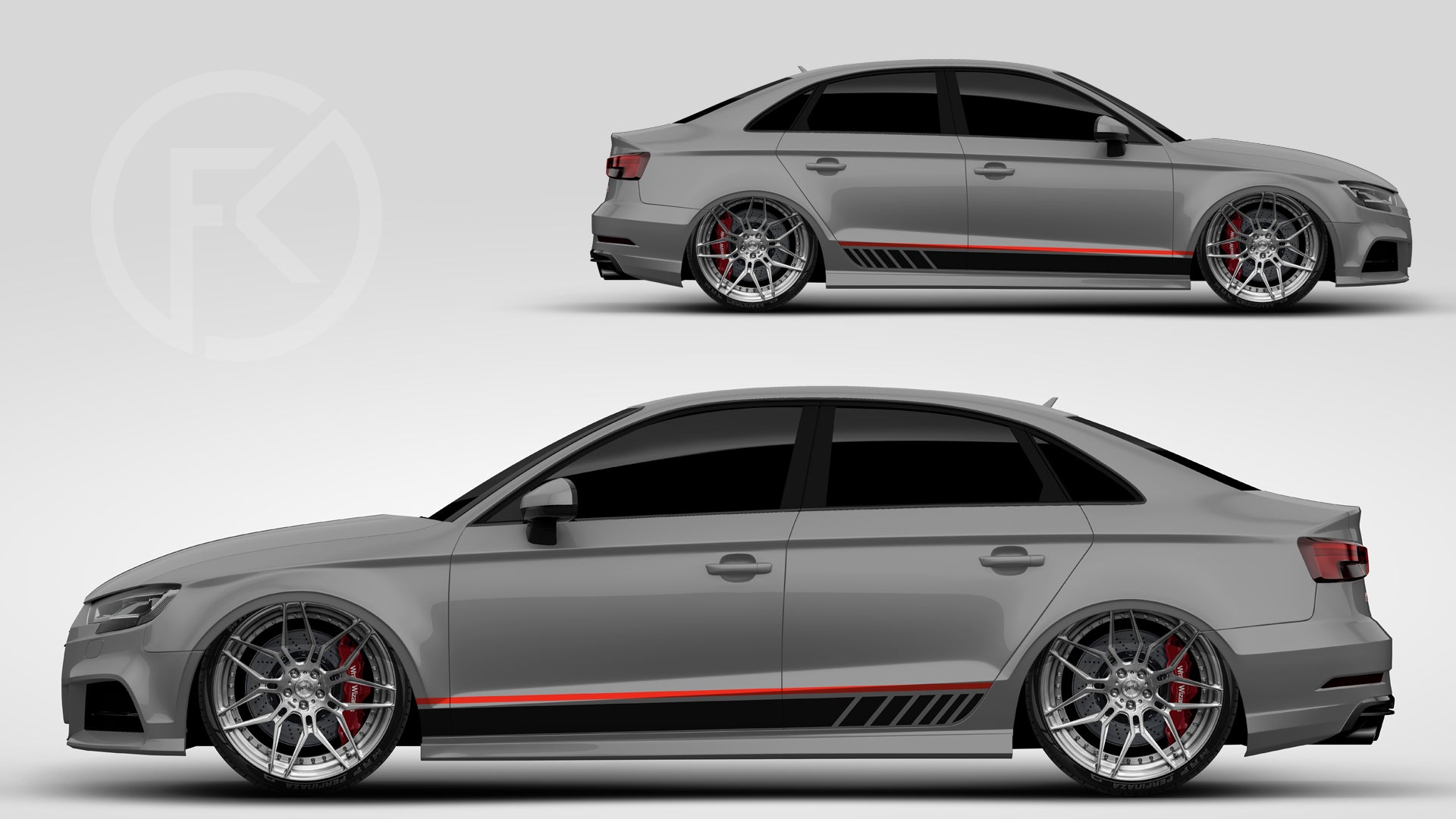 Universal Seitenstreifen Auto Folienaufkleber für alle Fahrzeuge #121