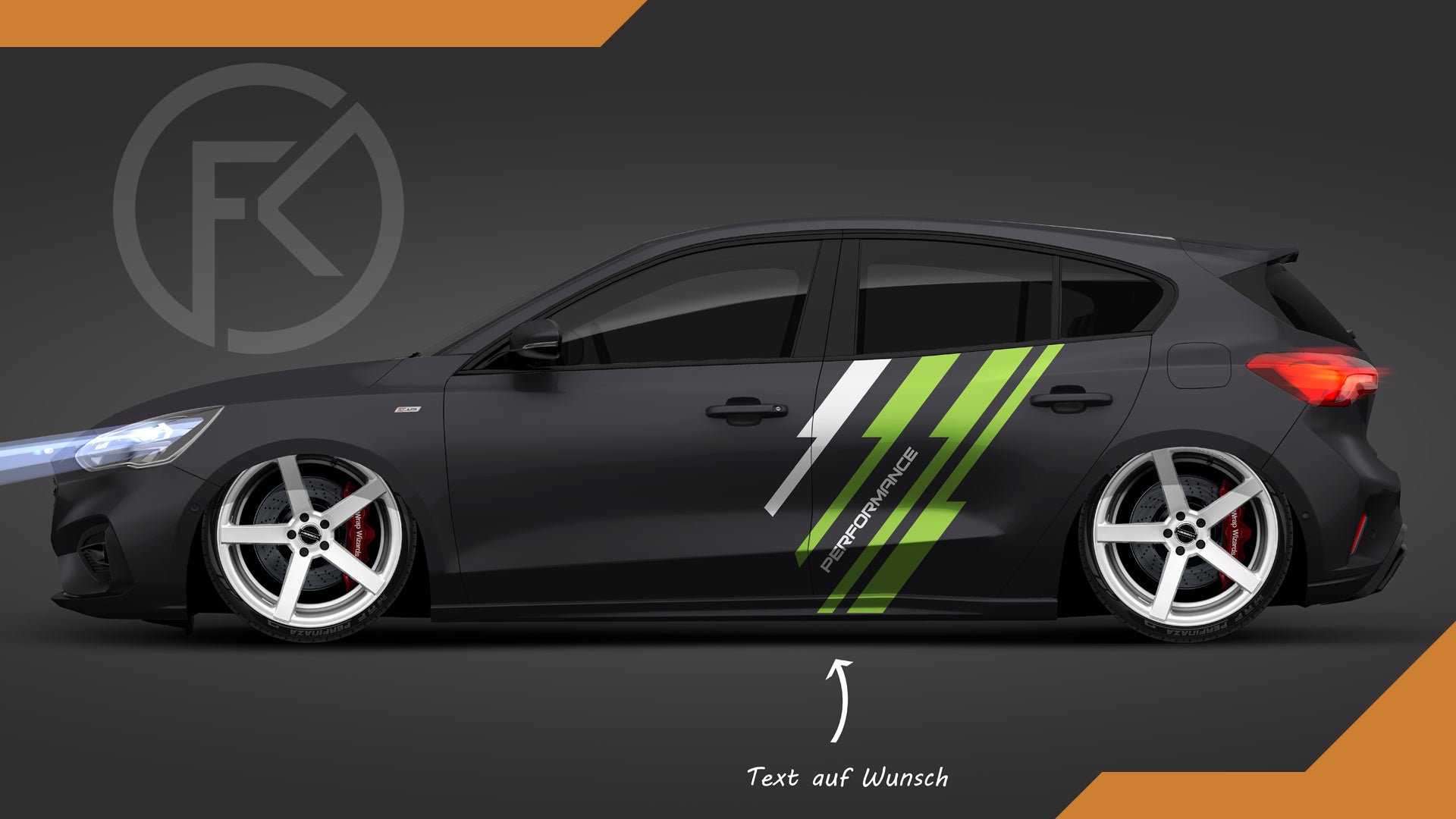 Seiten Dekor Set Streifen Performance Side Decor Folie Styling