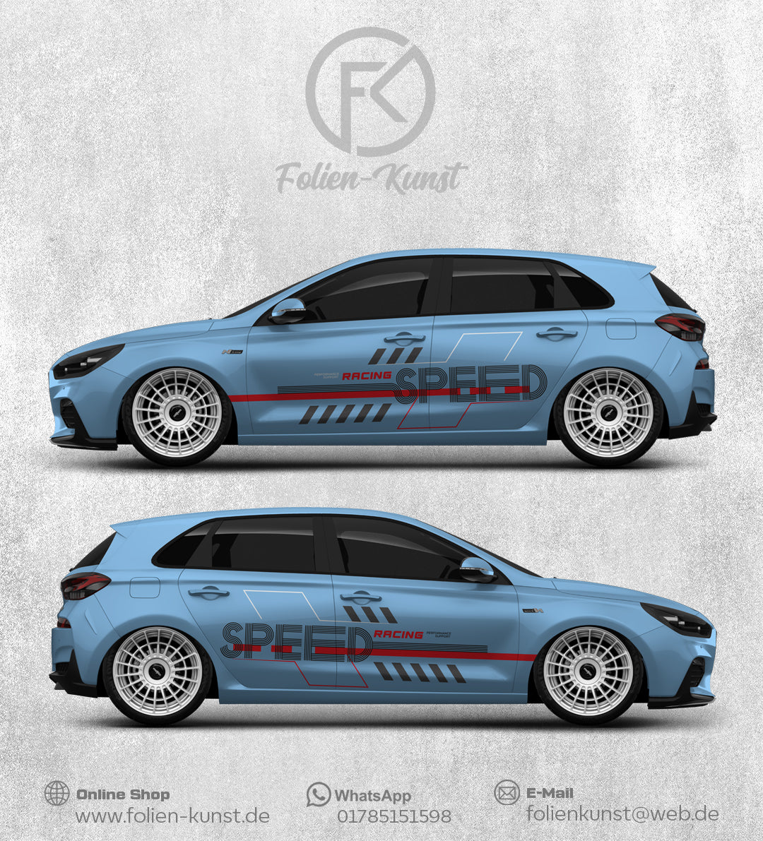 Speed Performance Styling Streifen Foliendekor Auto Tuning #202