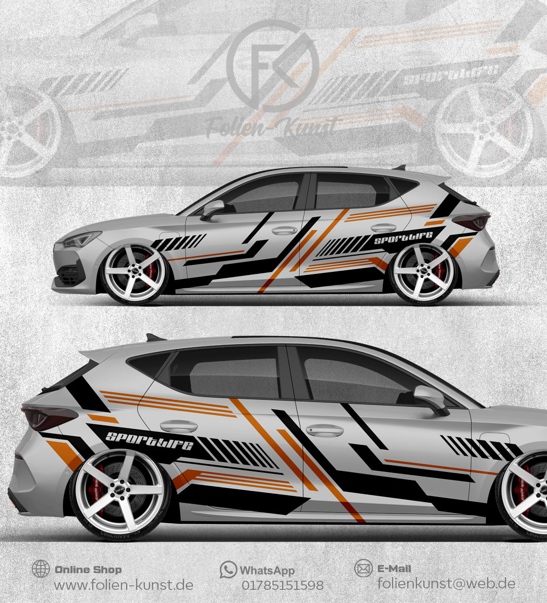 Sport Wrap Dekor Teilfolierung Design Tuning Aufkleber  #043-1