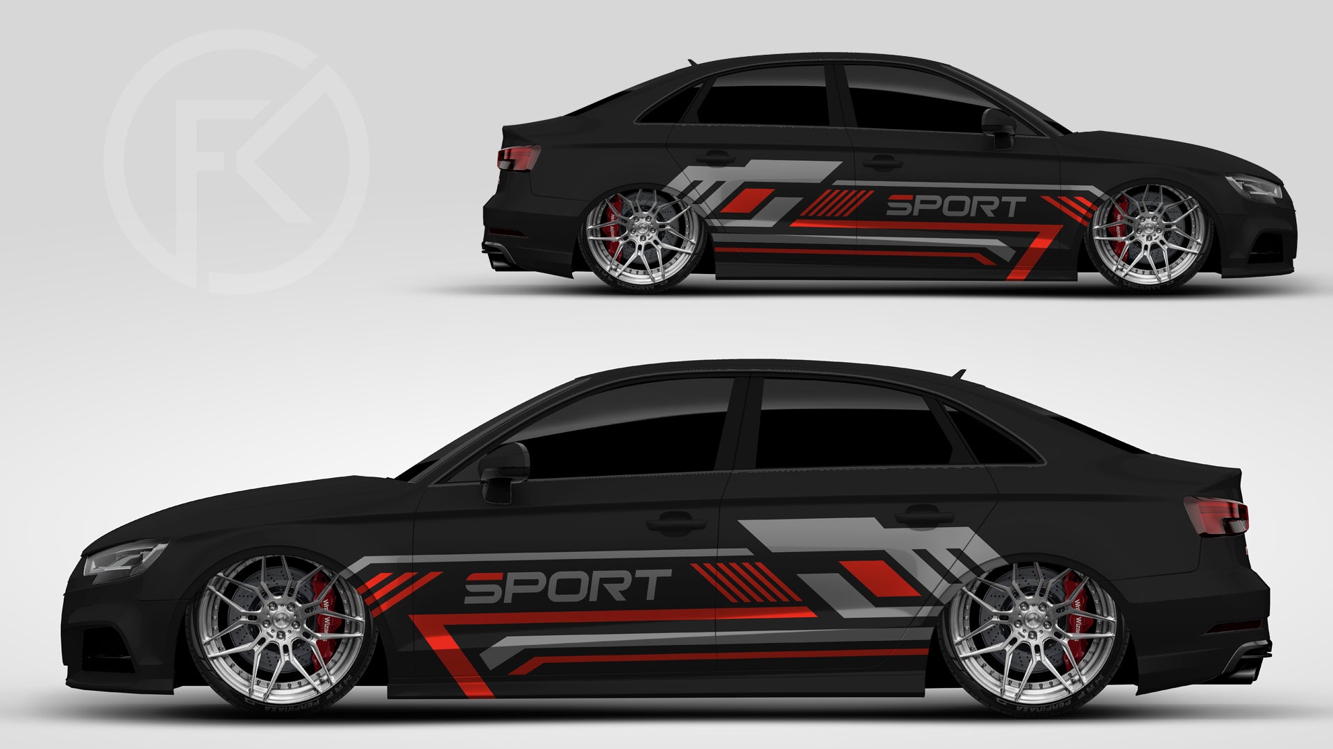 Sport Seiten Dekor Design Folierung WrapKit Aufkleber #118