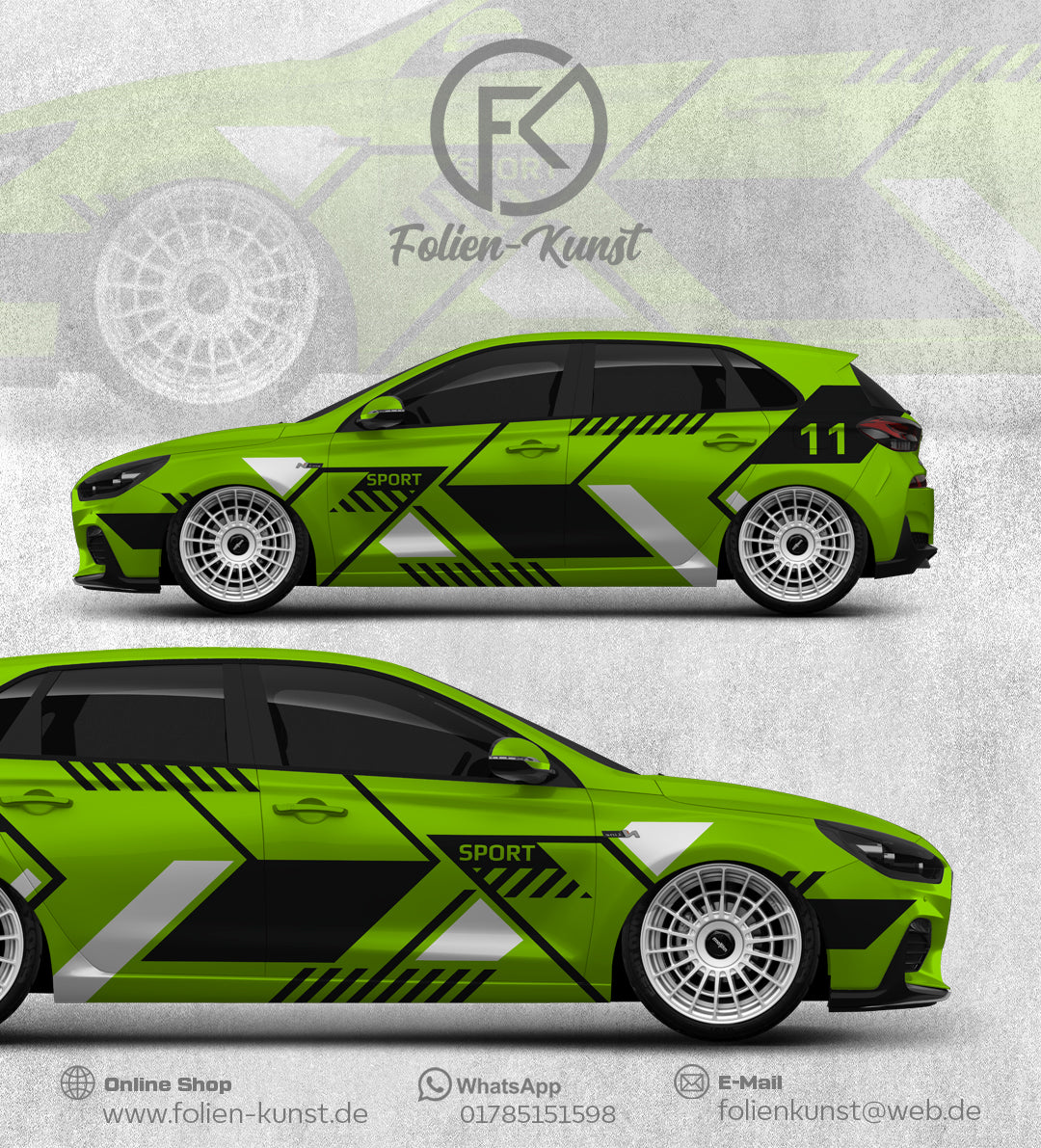 Motor Sport Folien Design Aufkleber Set Universal Folierung #261