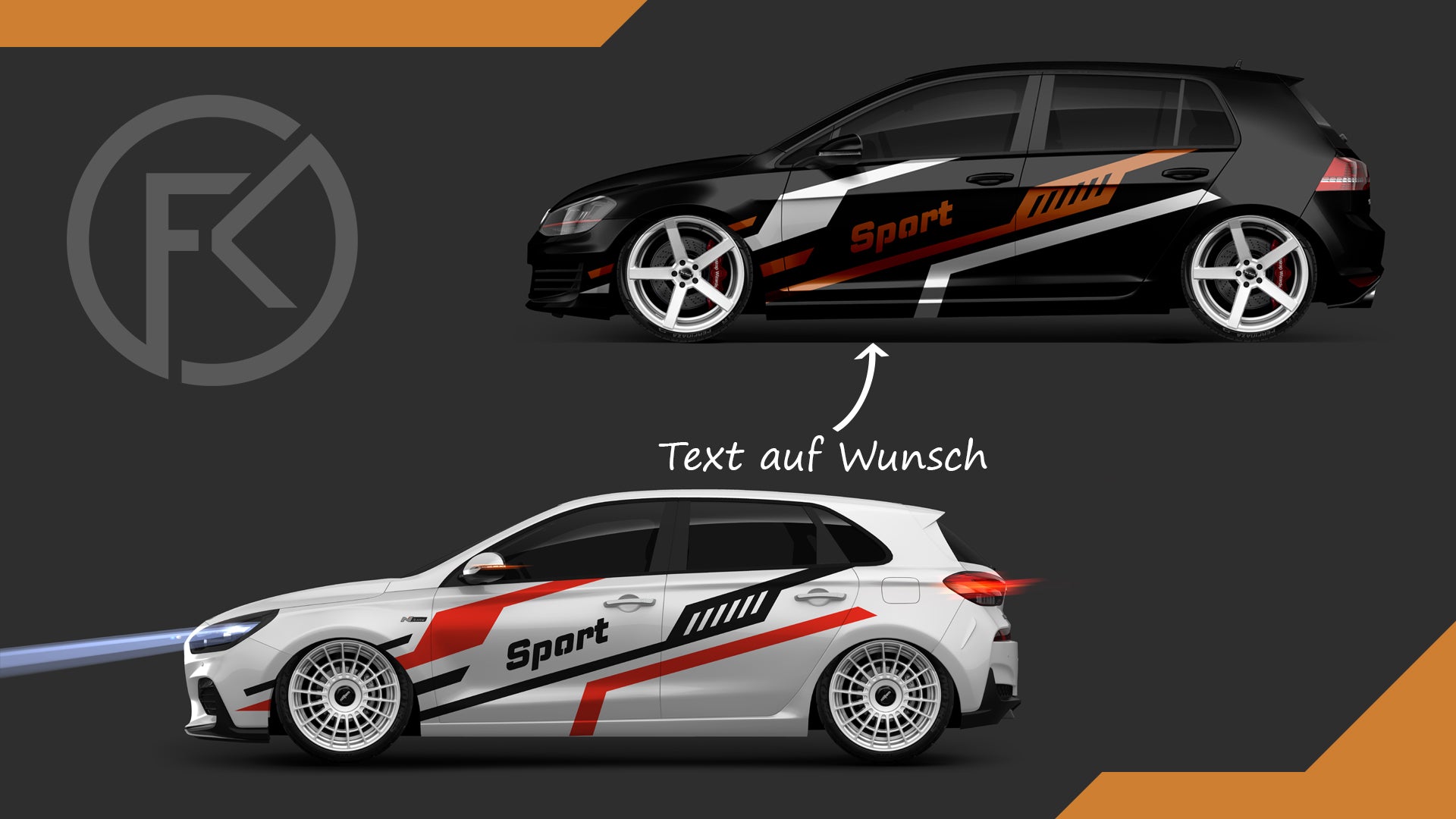 Sport Design Streifen Set Seitenstreifen Dekor styling #05