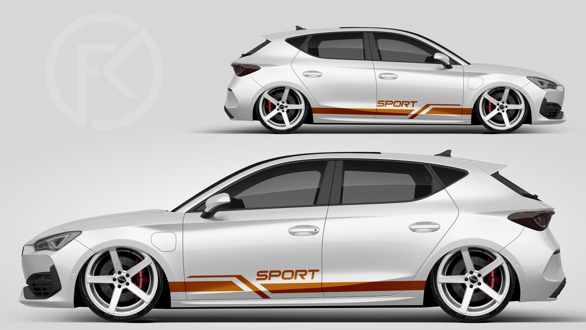 Sport Seitenstreifen Dekor Aufkleber Folie Fahrzeug Style Wrapping #094
