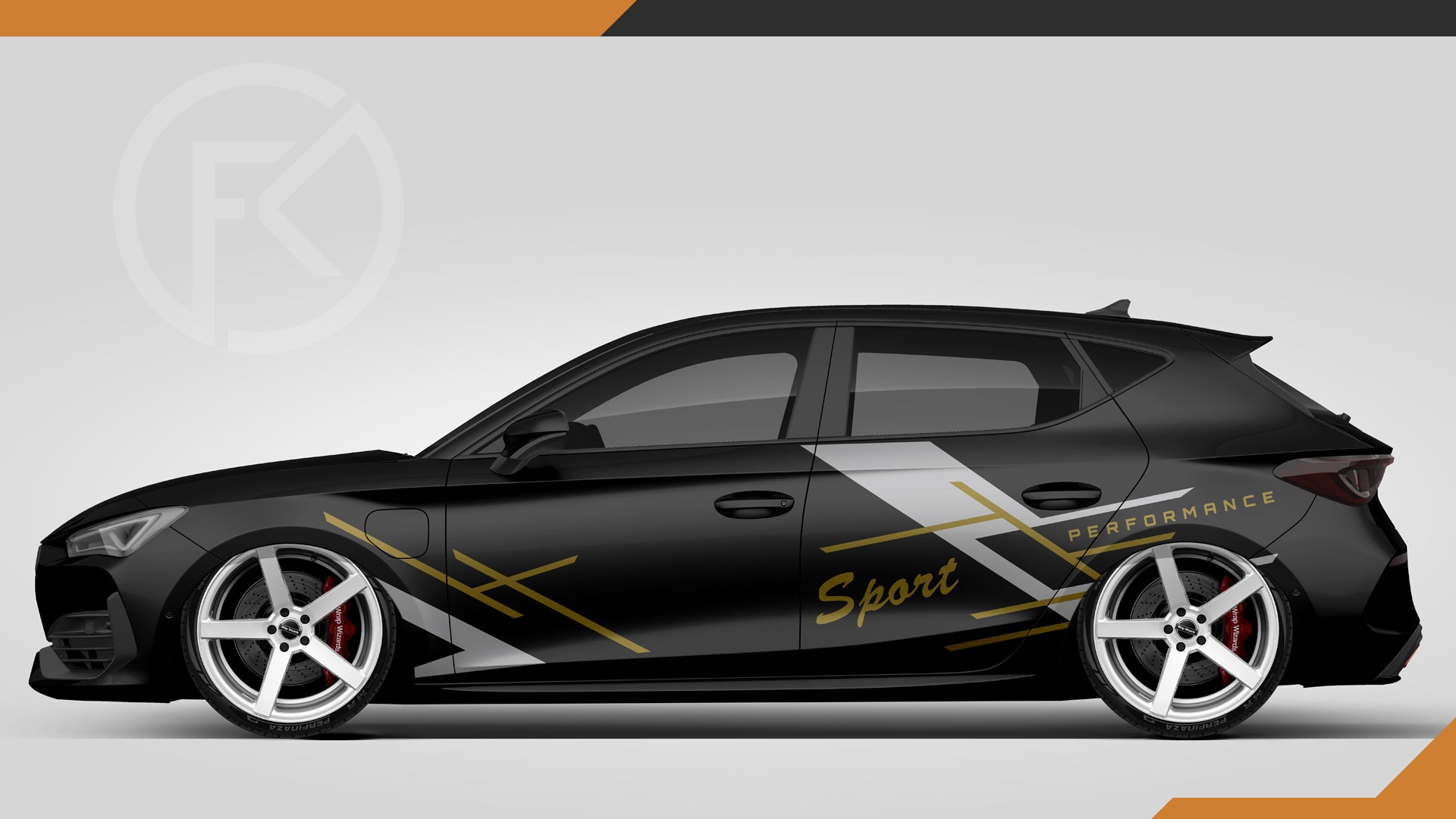 Auto Sport Folien Dekor Performance Tuning CarWrapping Aufkleber Styling jdm #037