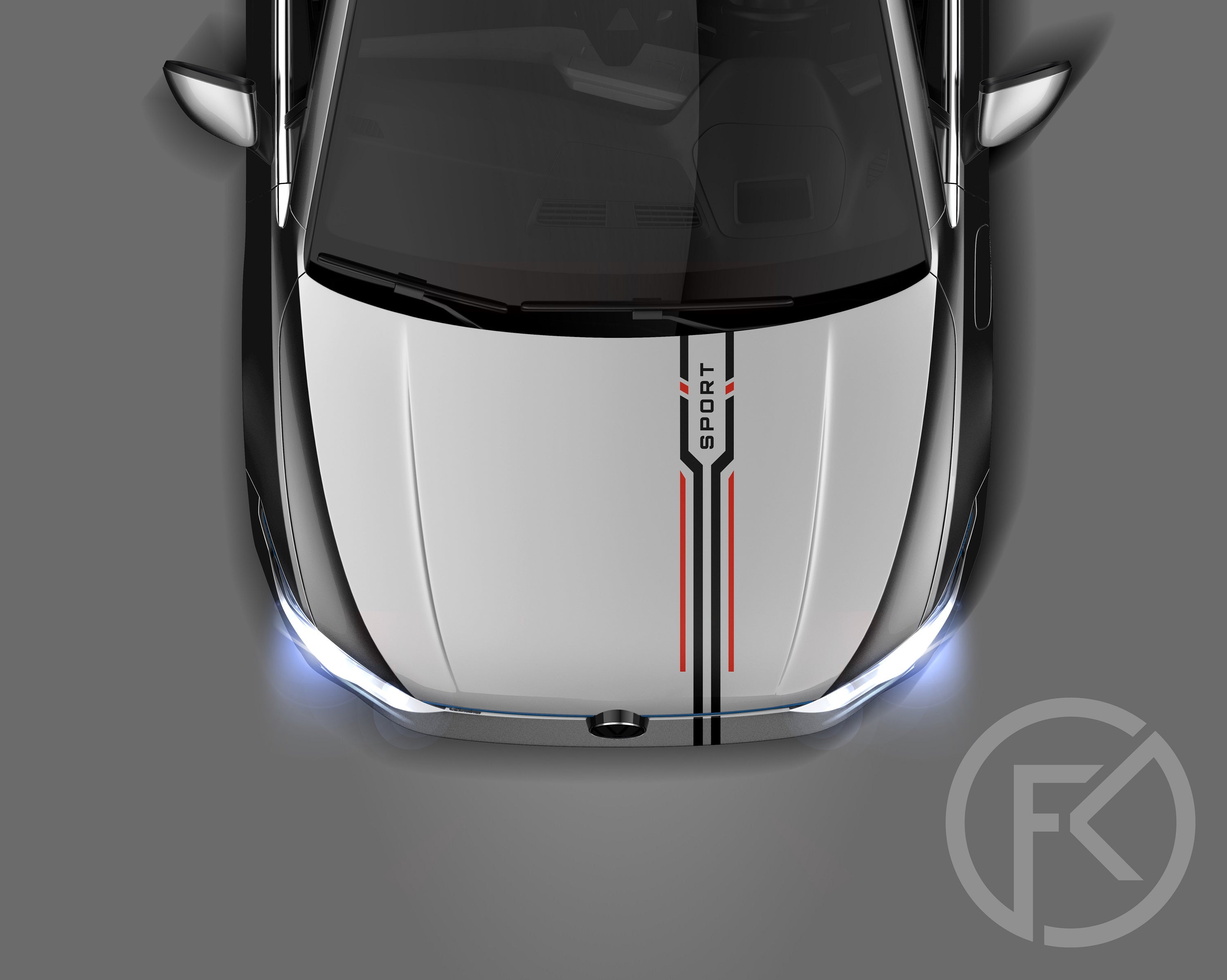 Sport Rennstreifen Folien Aufkleber Race Stripe Auto Styling Tuning Design