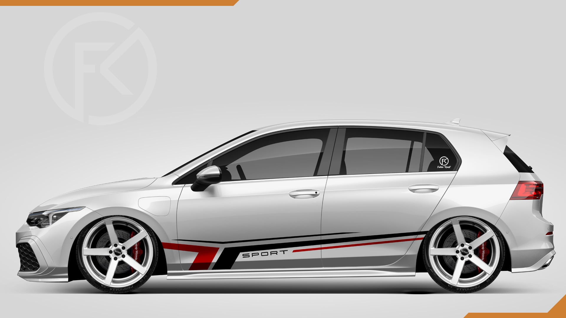 Sport Seitenstreifen Universal Auto Wrapping Dekor Aufkleber #059